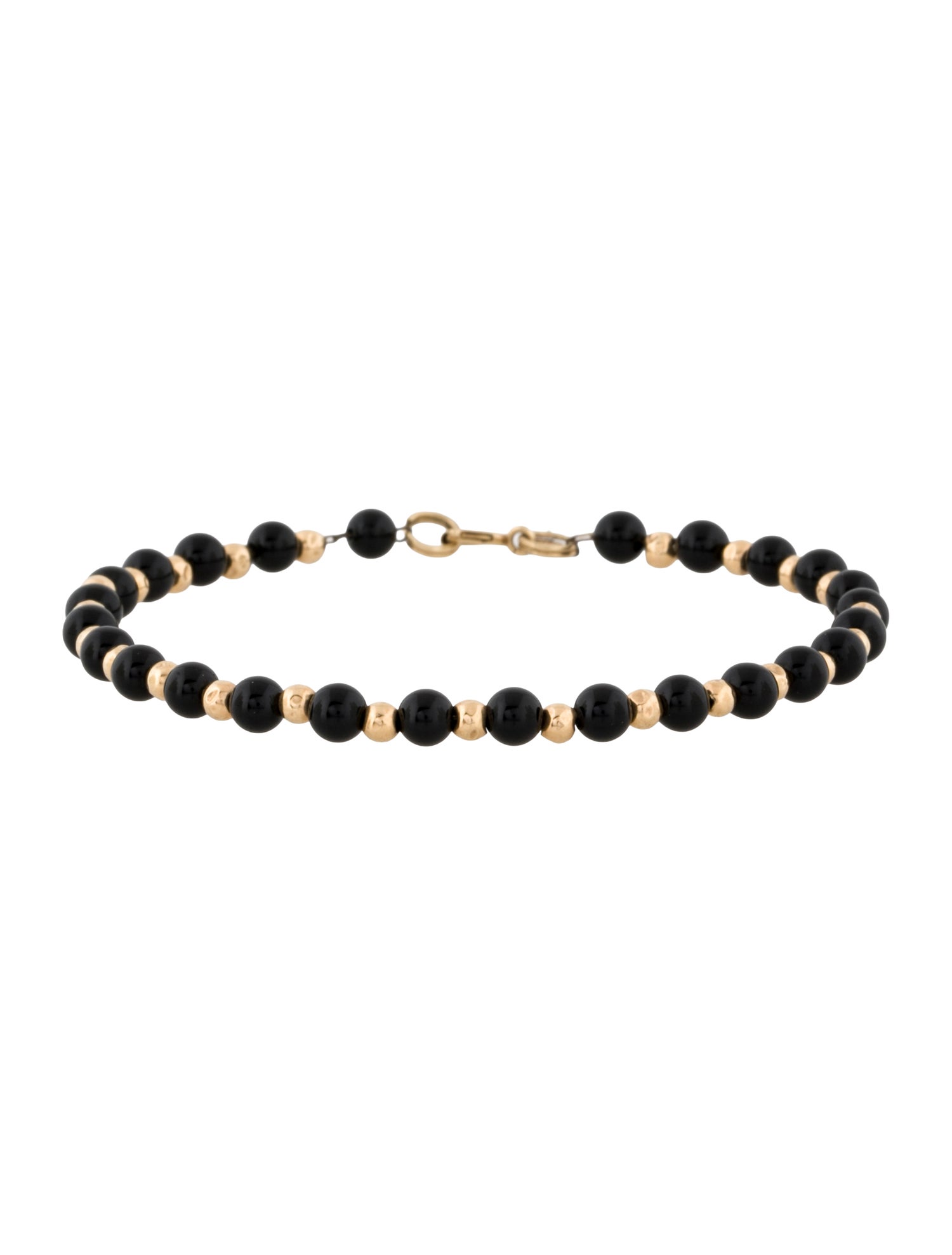 Bracelet 14K Onyx Bead Bracelet