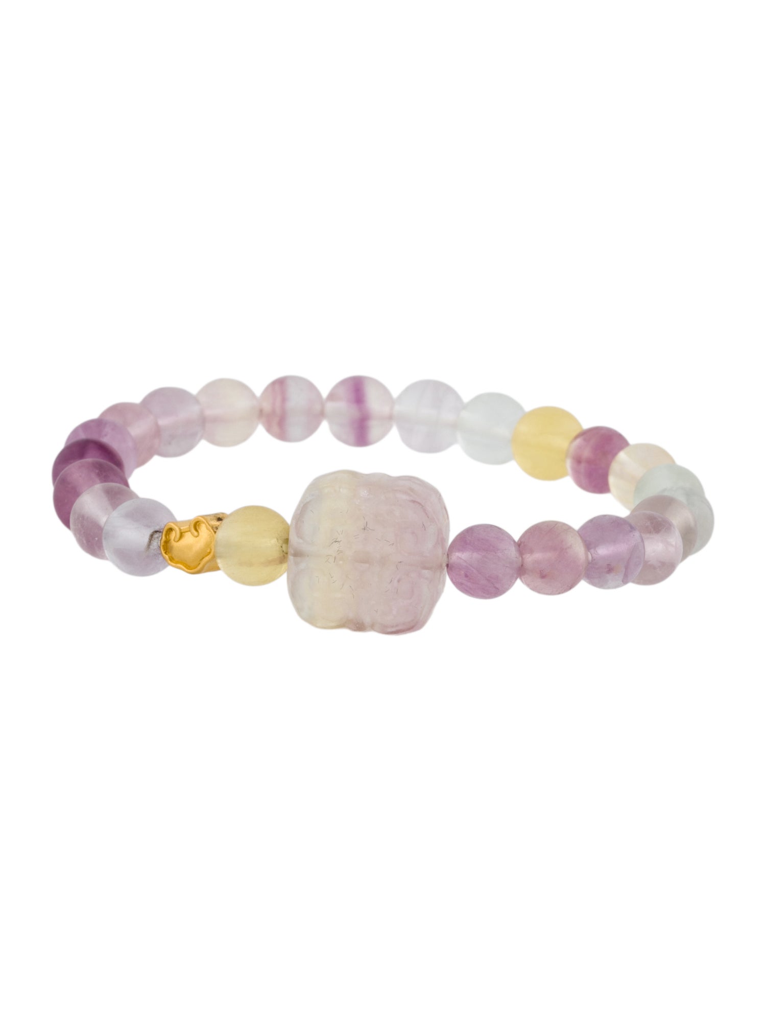Bracelet 24k Fluorite Bead Bracelet