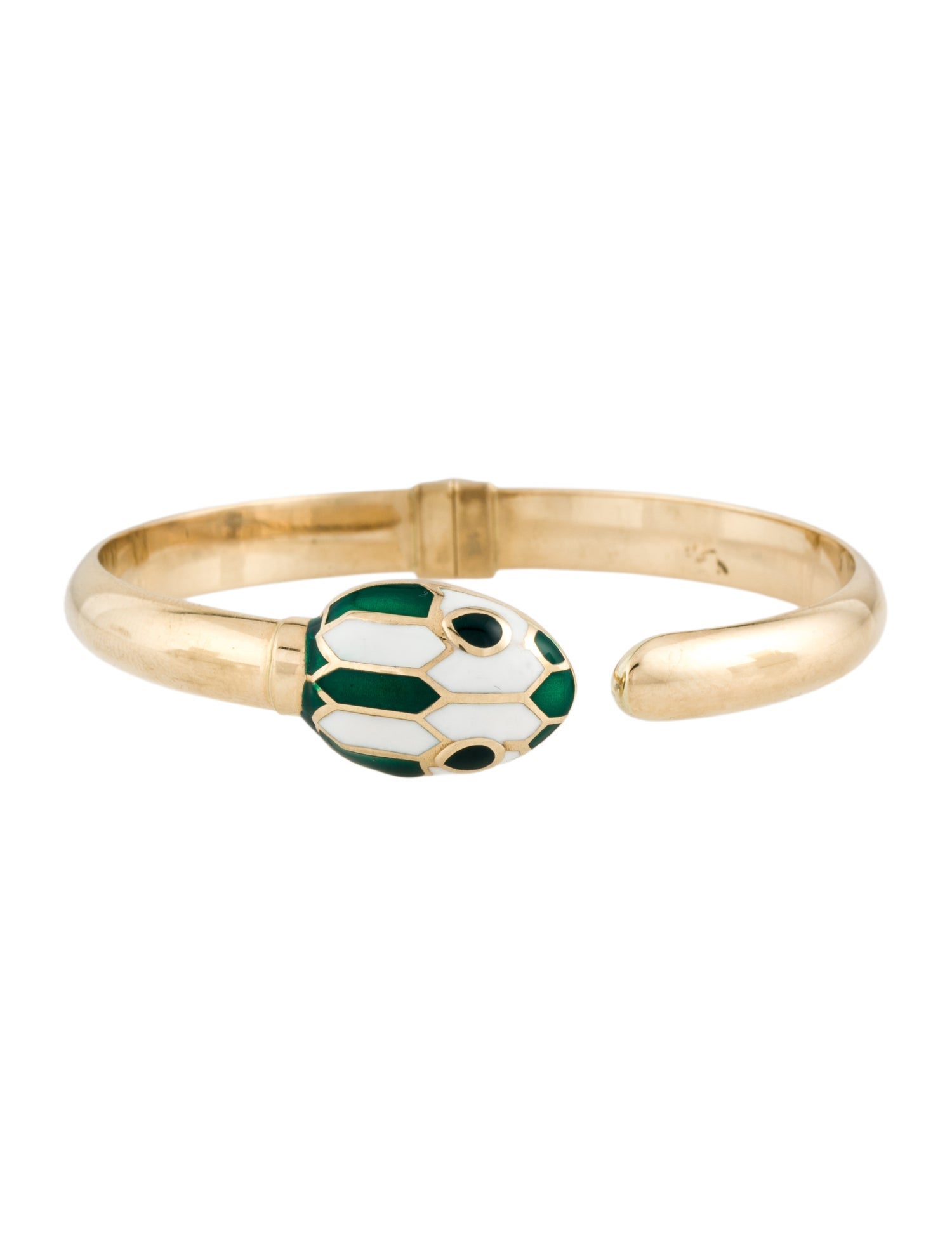Bracelet 14K Enamel Snake Hinged Bangle