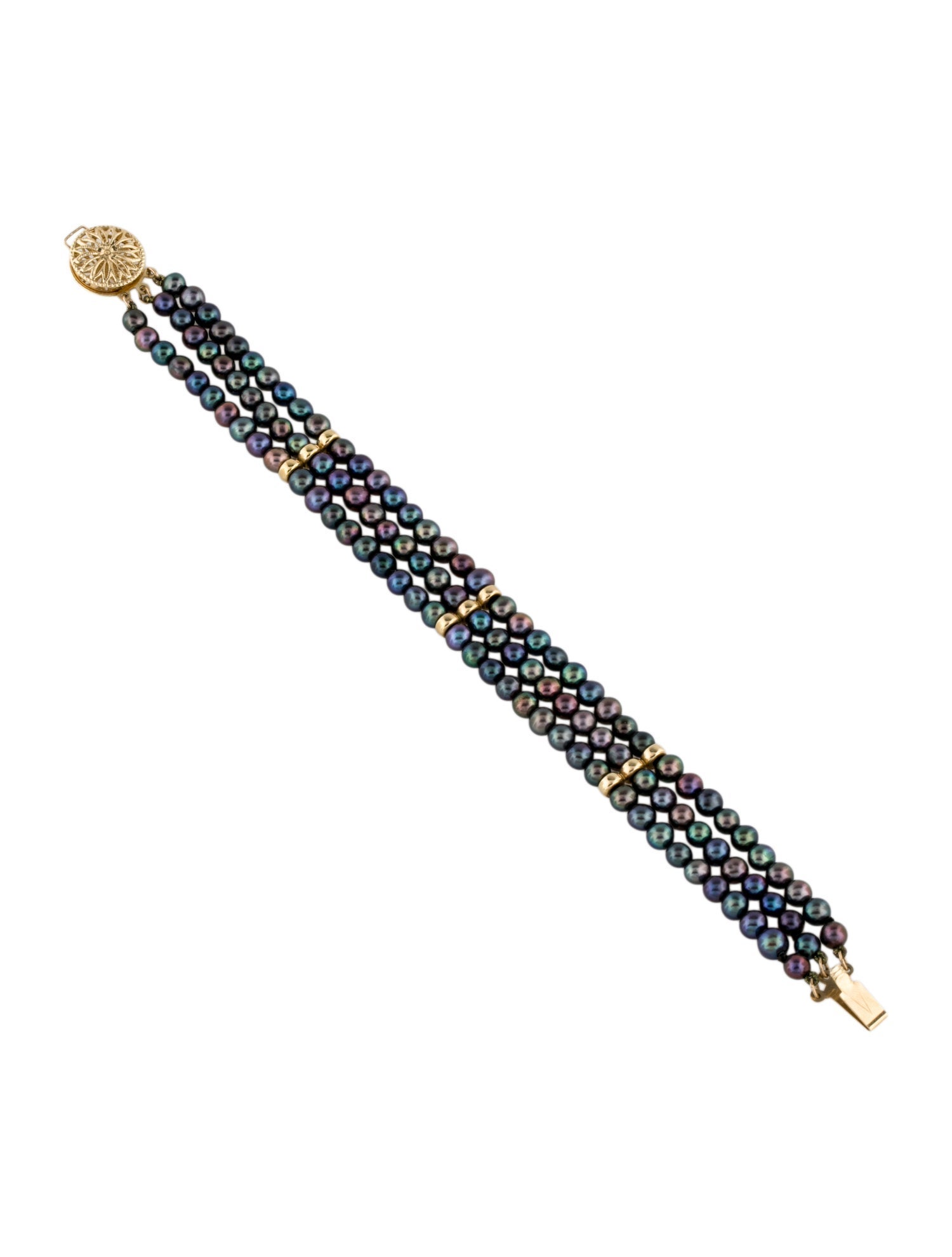 Bracelet 14K Dyed Pearl Multistrand