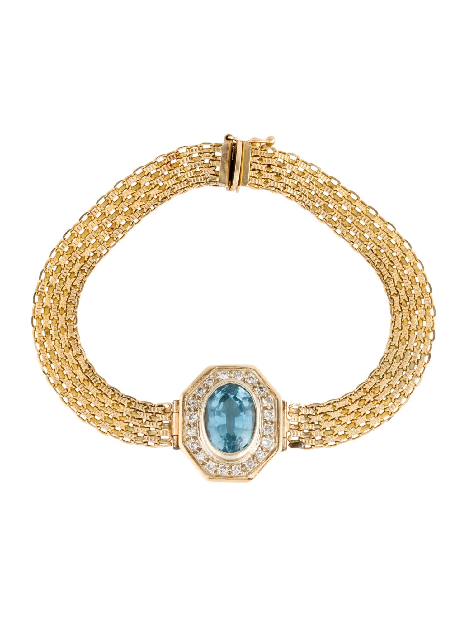 Bracelet 14K Topaz & Diamond Link