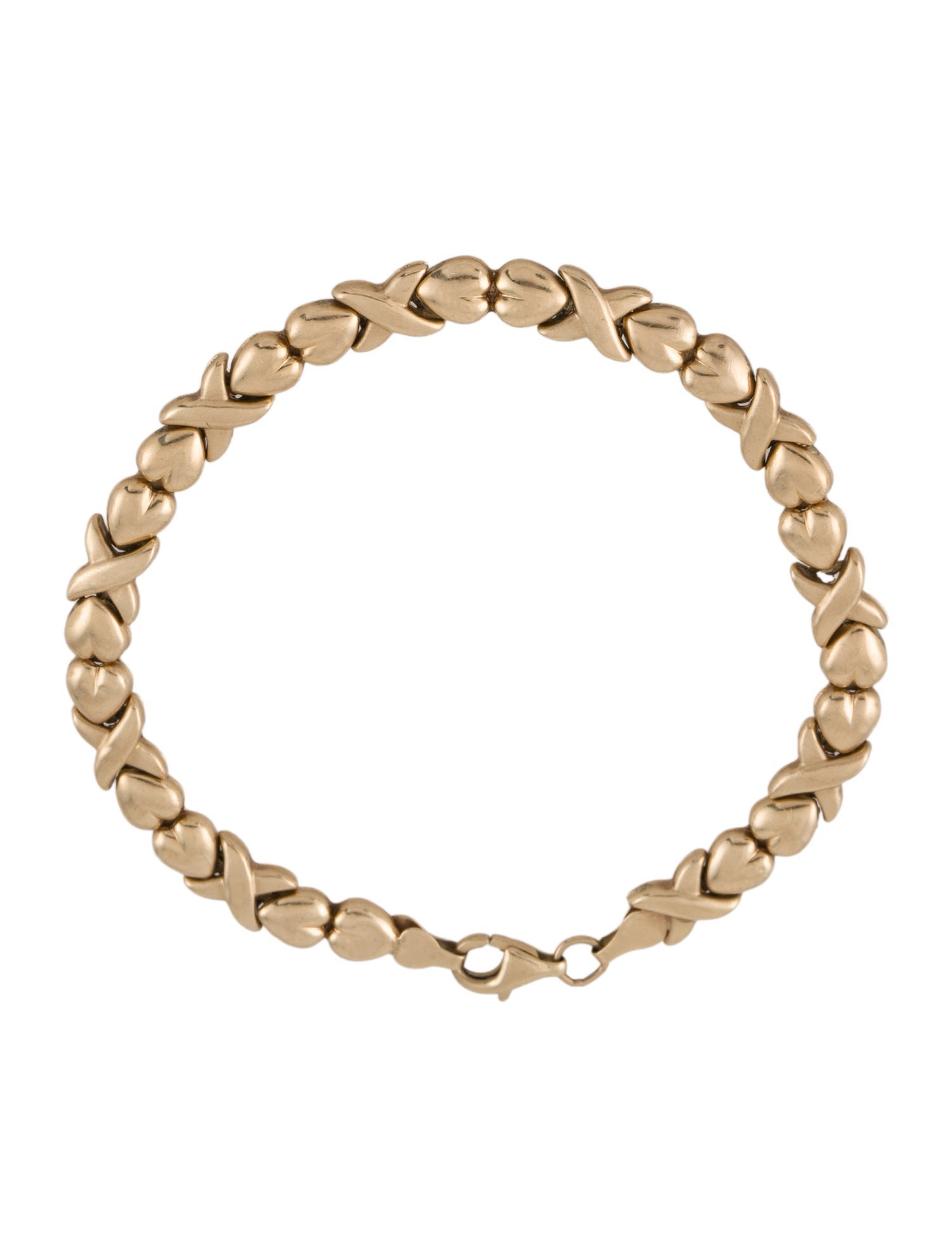 Bracelet 10K Hearts XOXO Chain Link