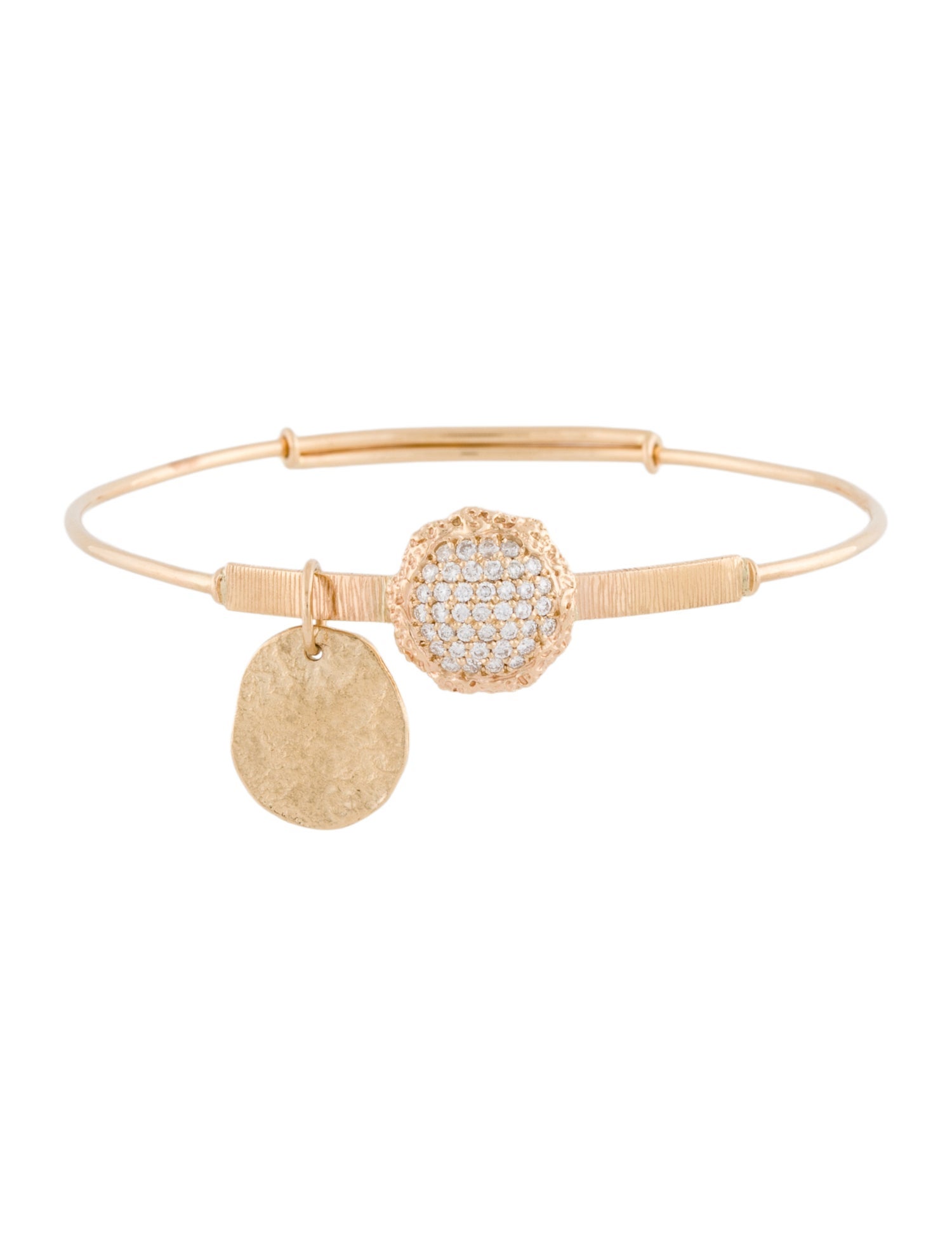 Bracelet 14K Diamond Cluster Nugget Charm