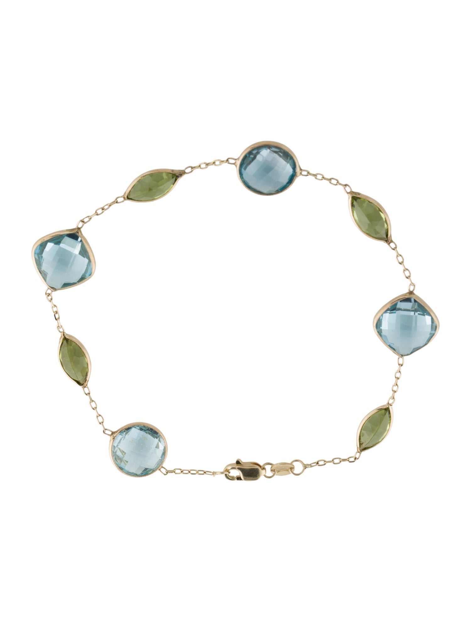 Bracelet 14K Topaz & Peridot Station