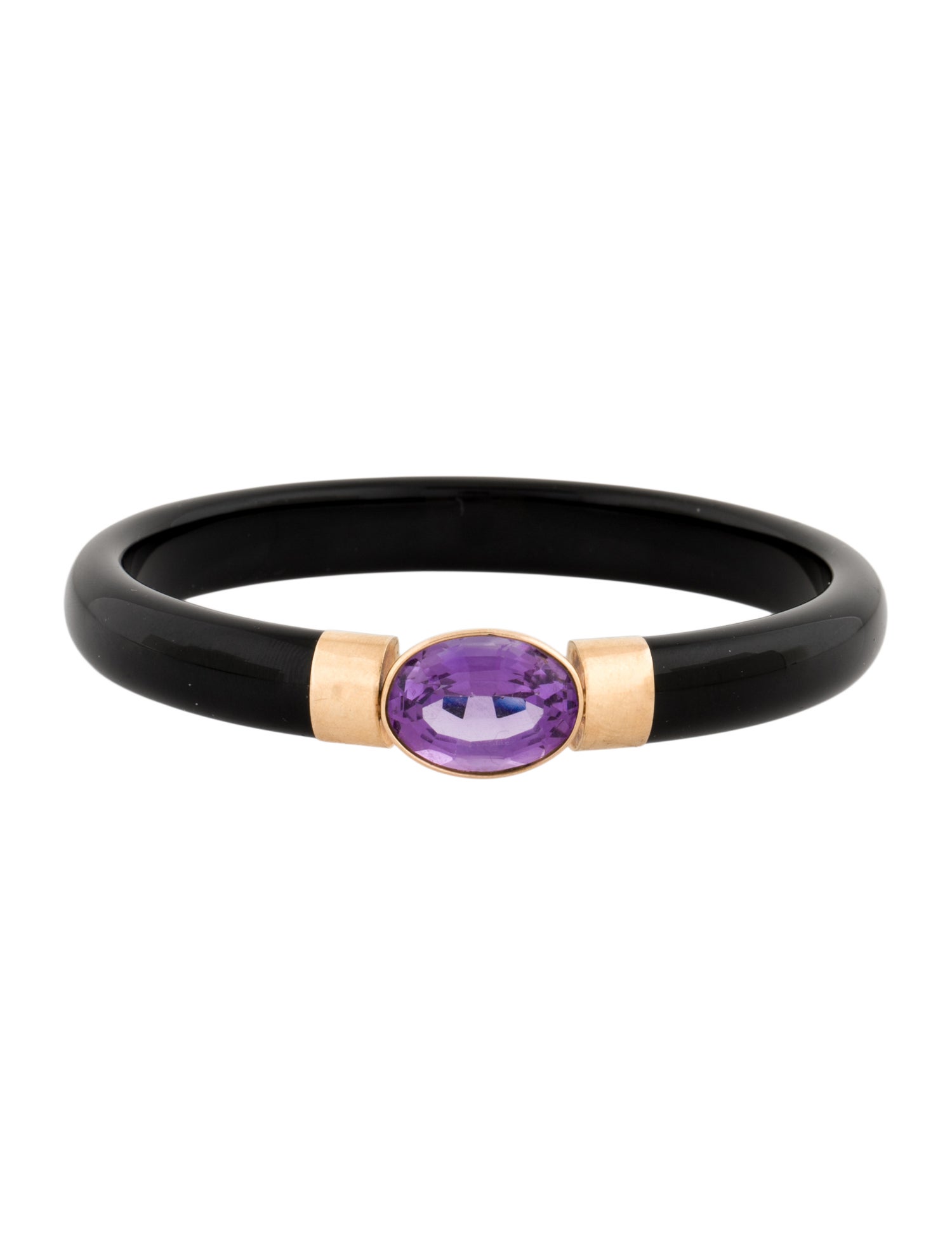 Bracelet 14K 7.84ct Amethyst & Onyx Bangle