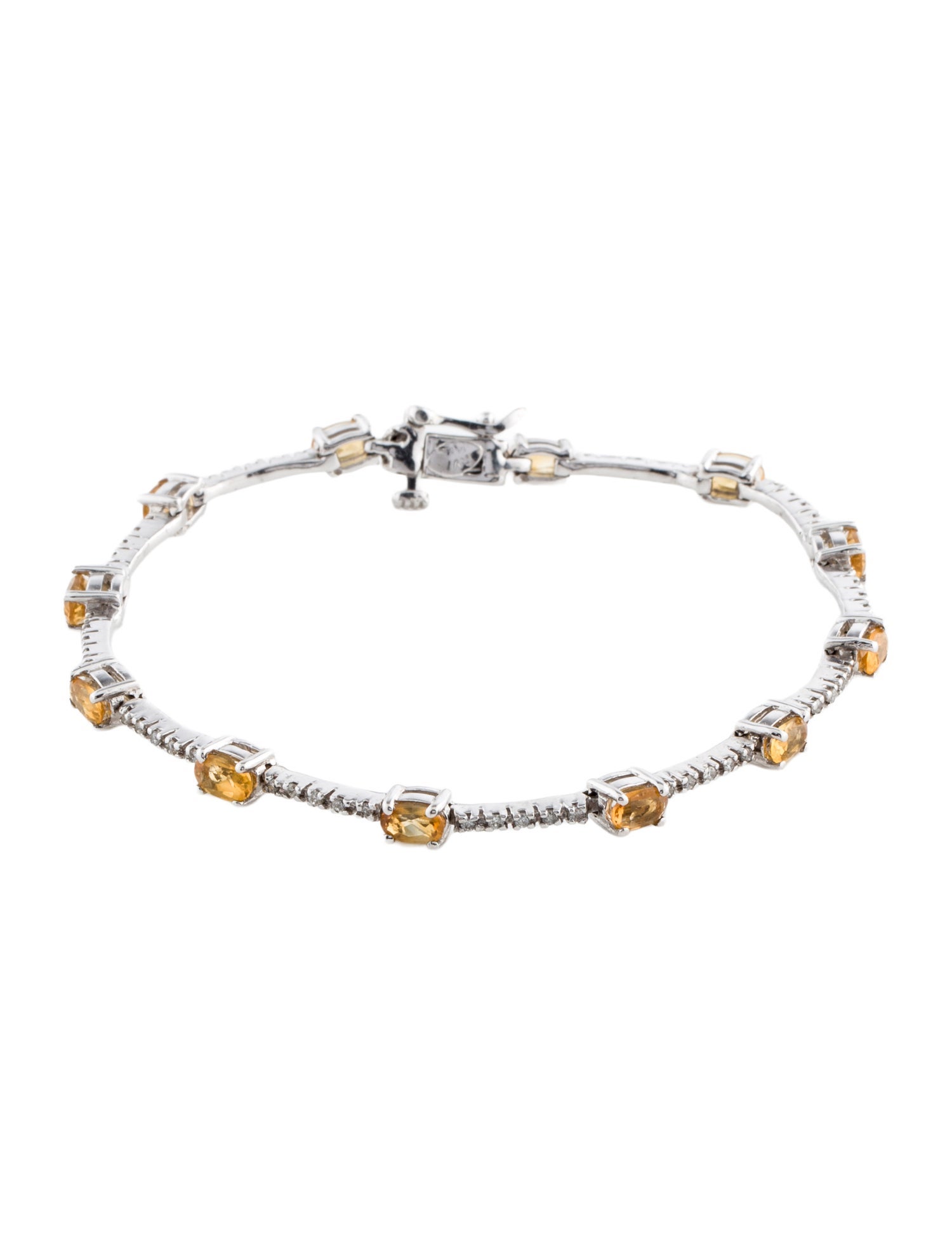 Bracelet 14K Citrine & Diamond Link