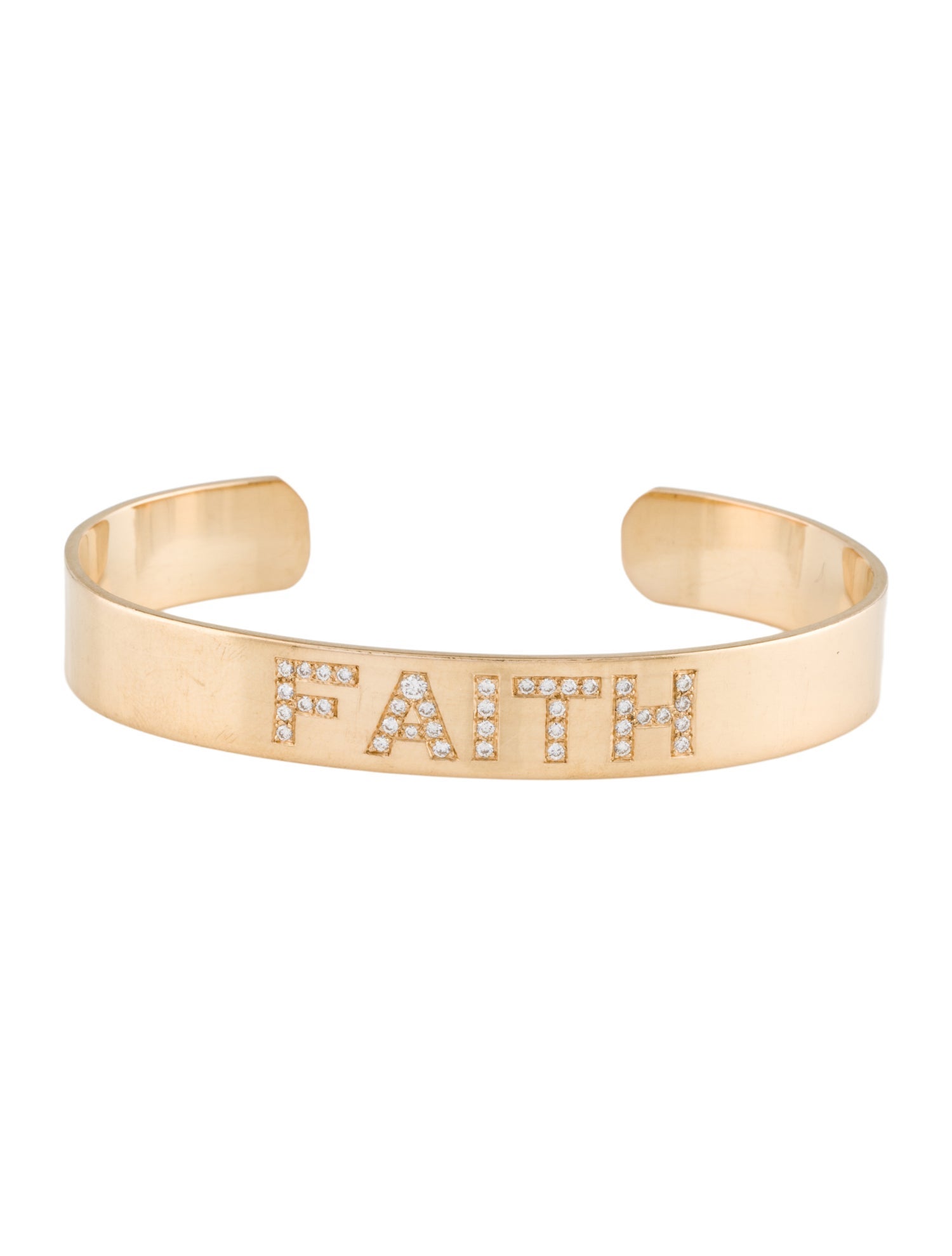 Bracelet 14K Diamond 'FAITH' Cuff