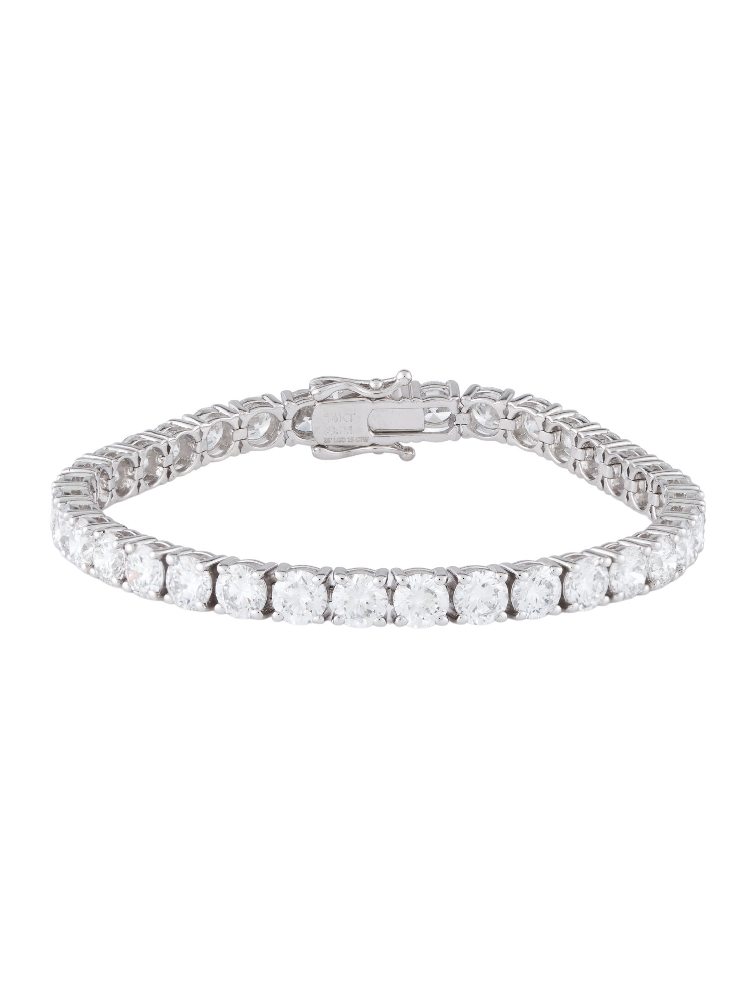 Bracelet 14K 15.00ctw Lab-Grown Diamond Tennis