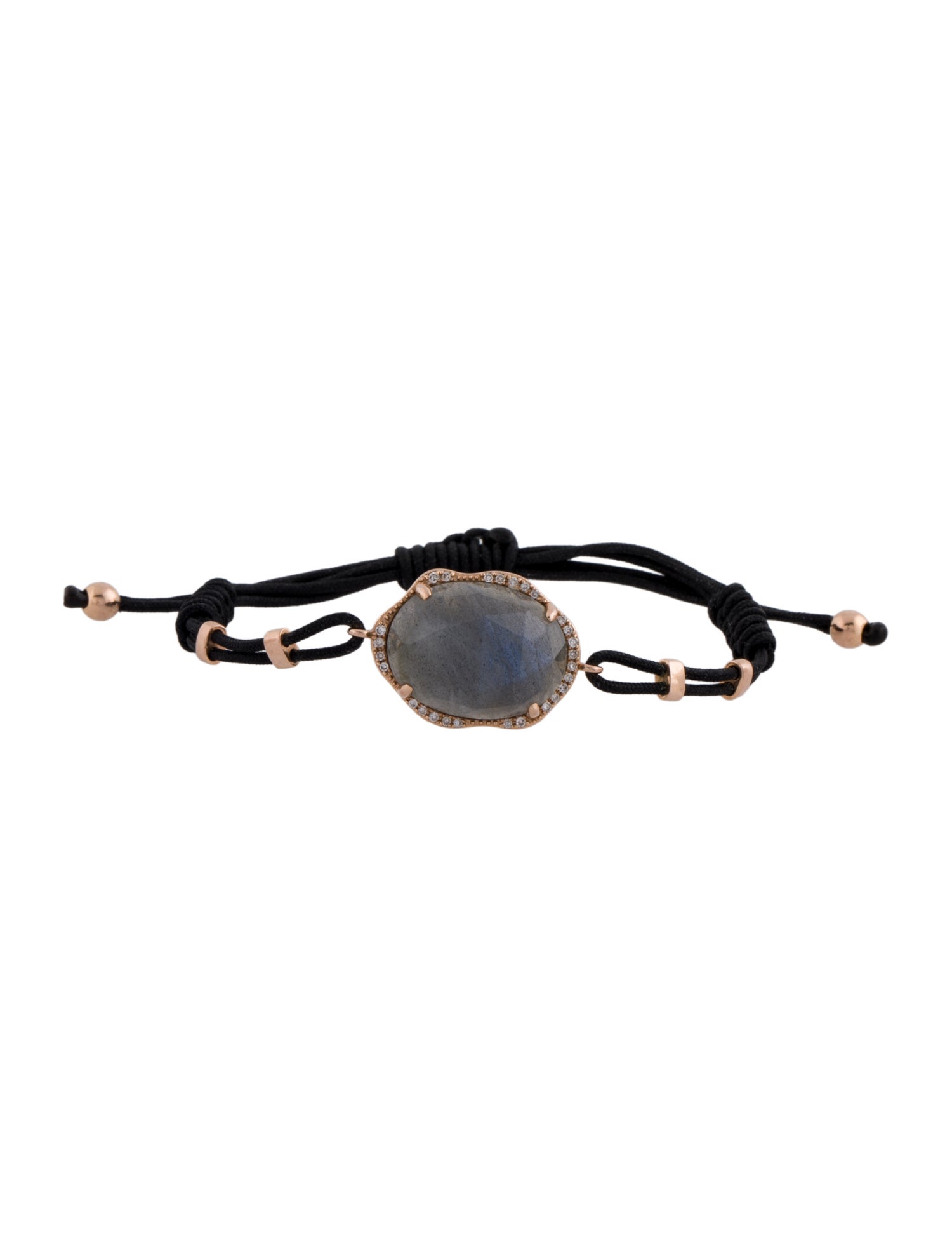 Bracelet 14K Labradorite & Diamond Adjustable