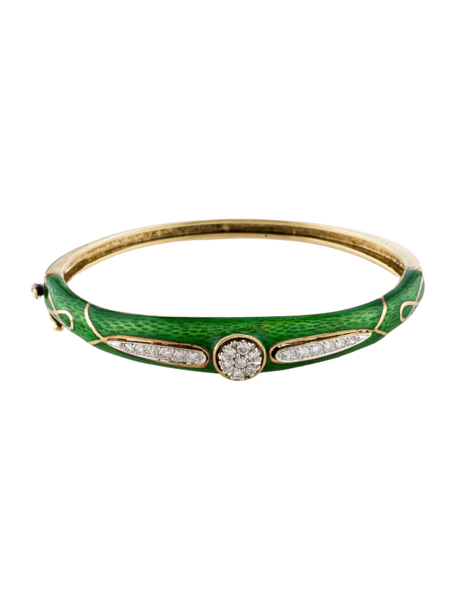 Bracelet 14K Diamond & Enamel Bangle