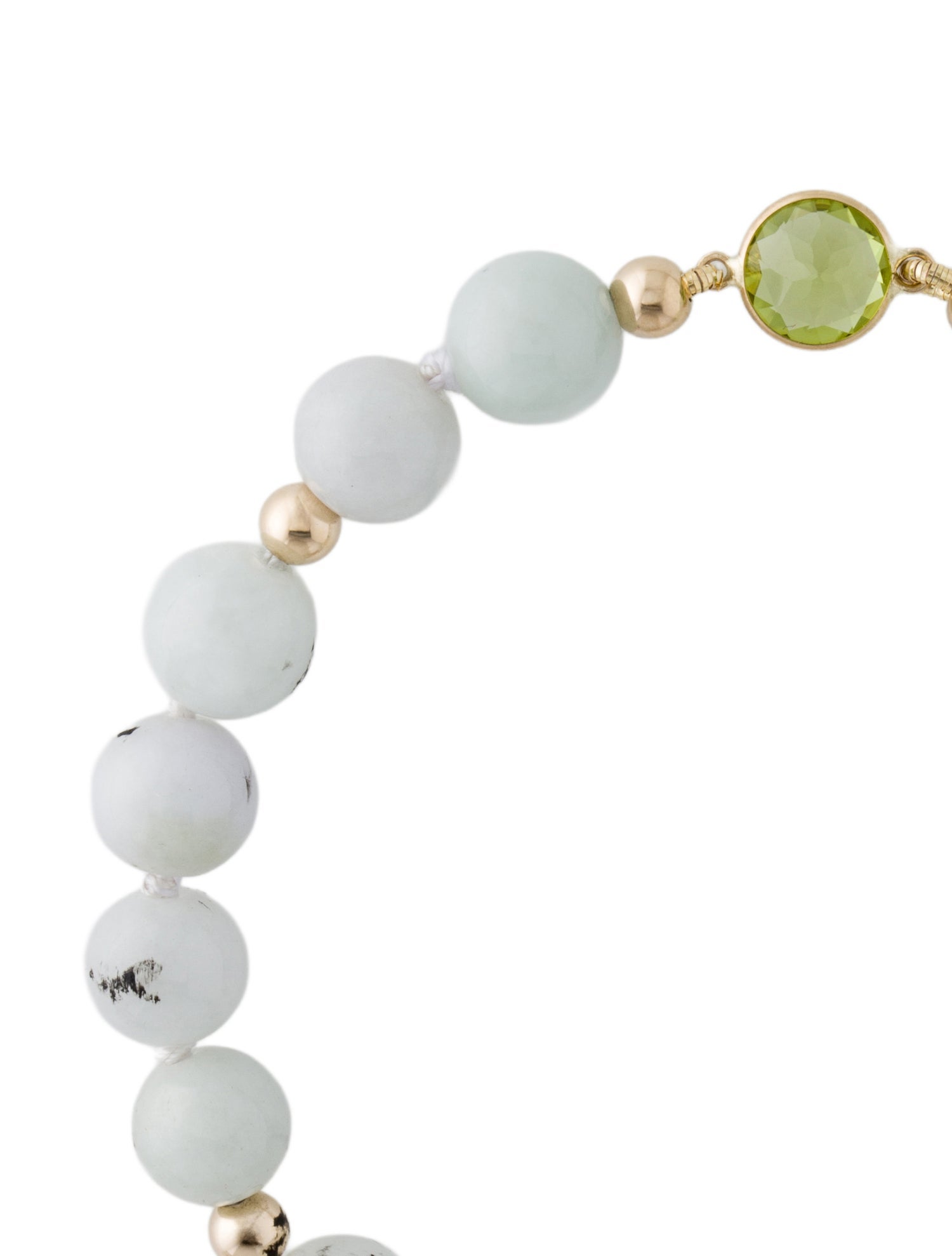 Bracelet 14K Peridot & Jadeite Bead