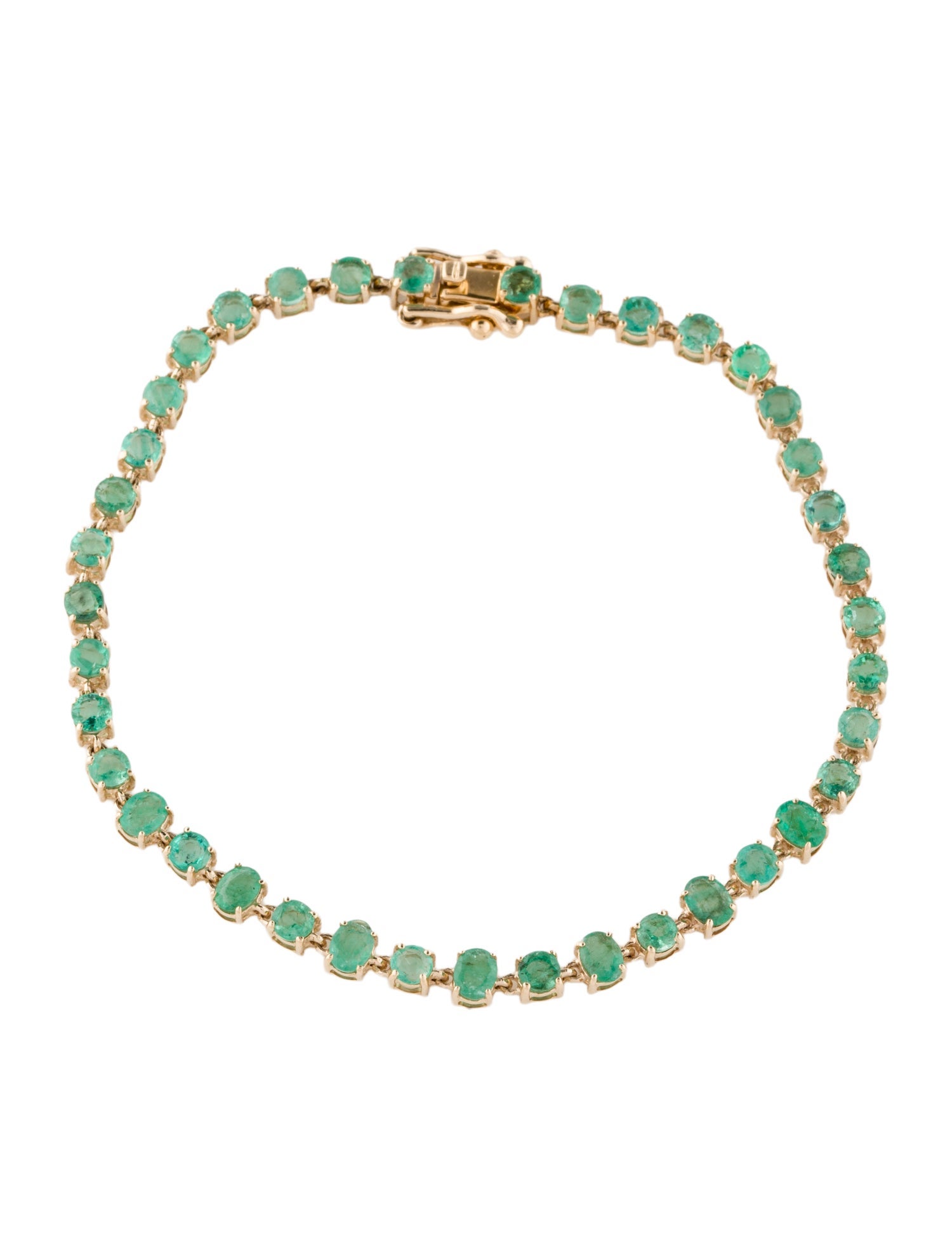 Bracelet 14K 3.27ctw Emerald Link Bracelet