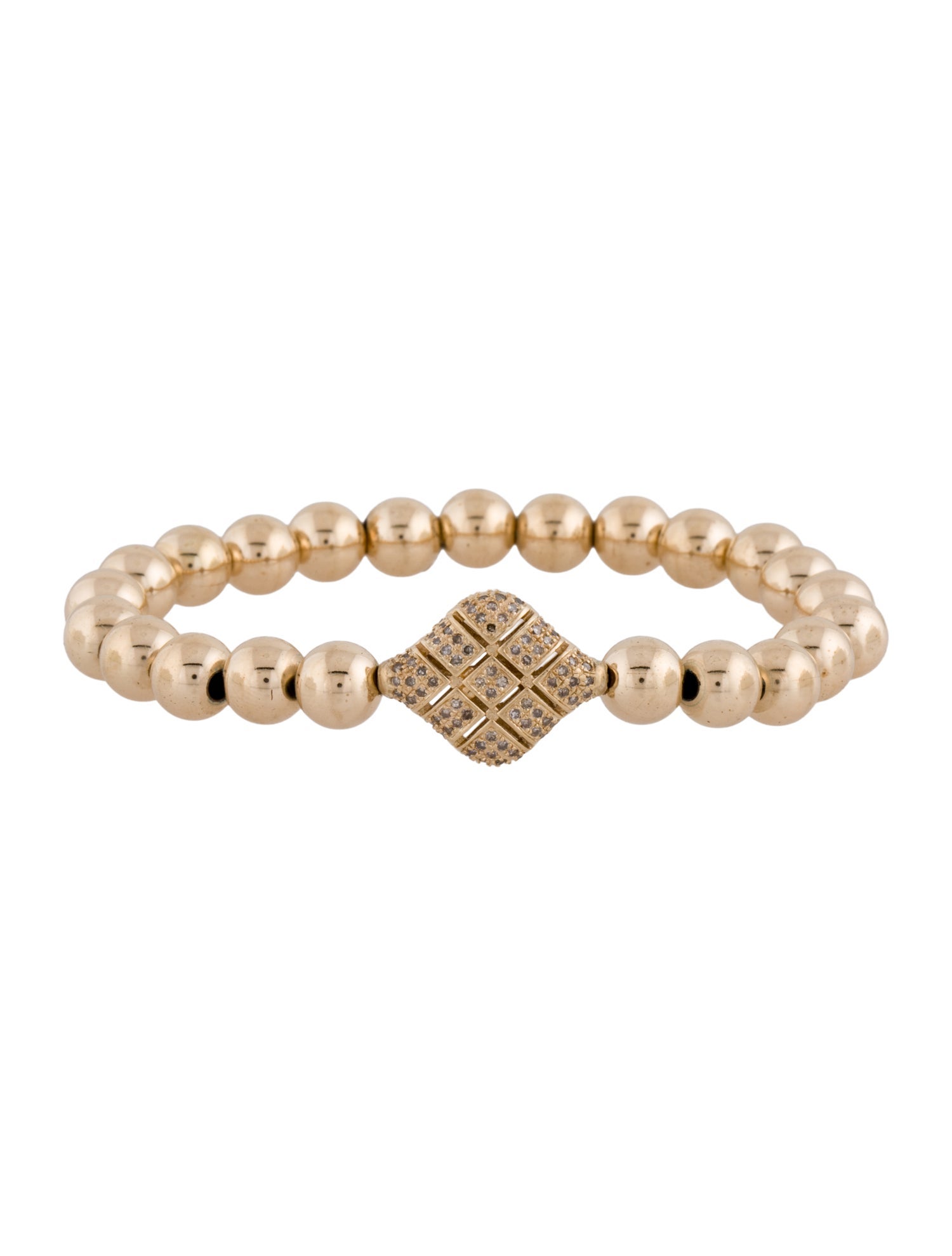 Bracelet 14K Diamond Beaded Station