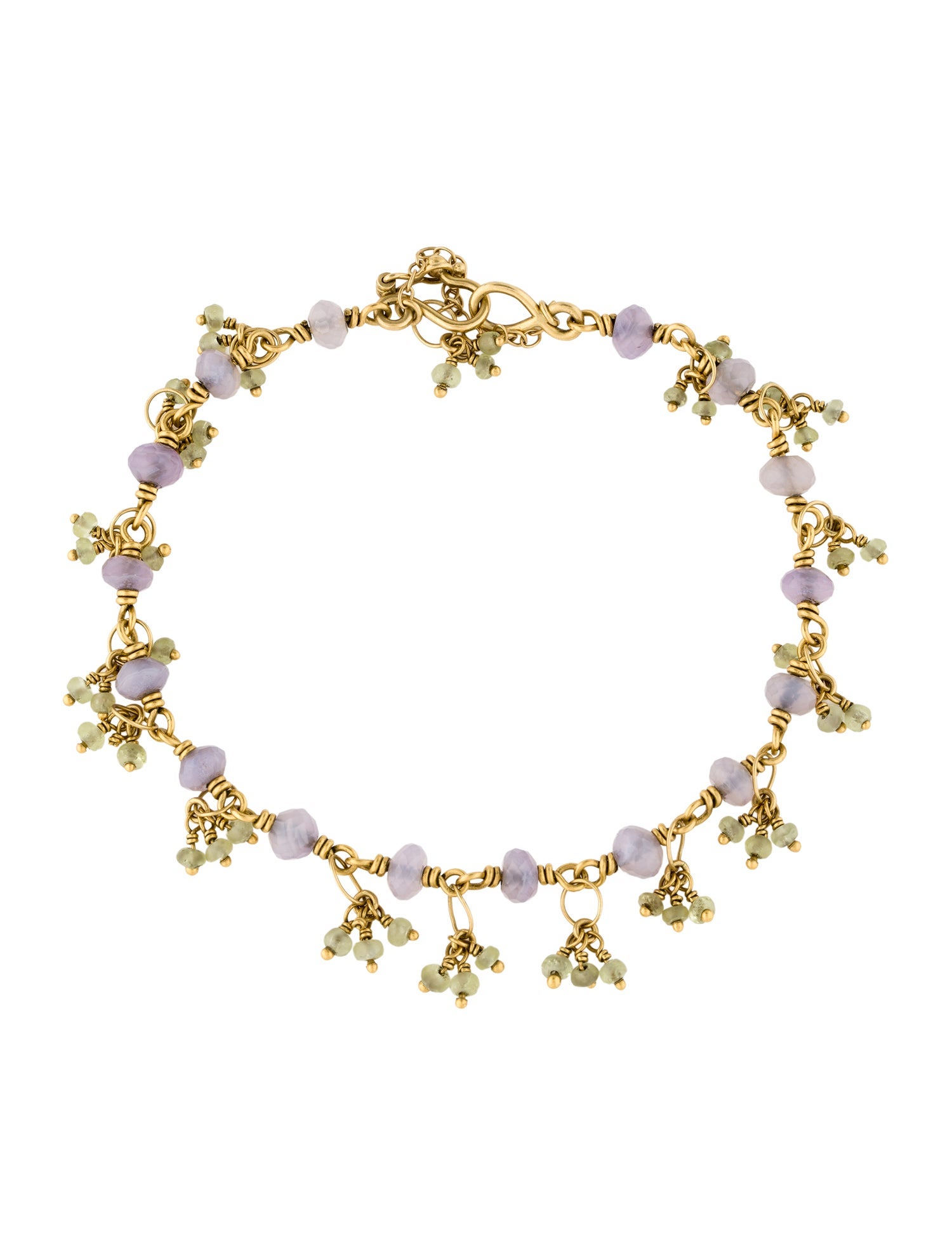 Bracelet 18K Chalcedony & Chrysoberyl Bead Bracelet