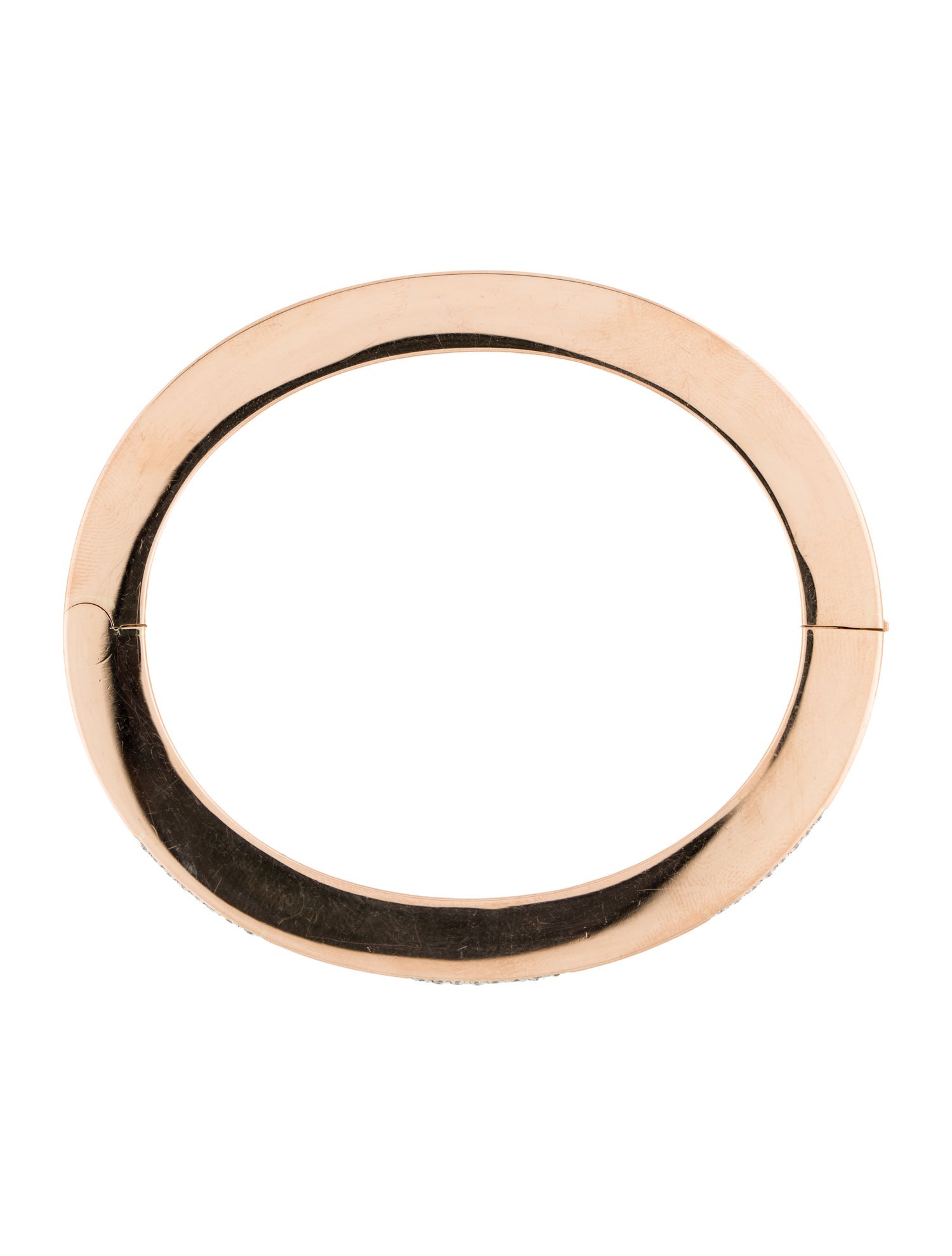 18K Diamond Squared Hinged Bangle Bracelet