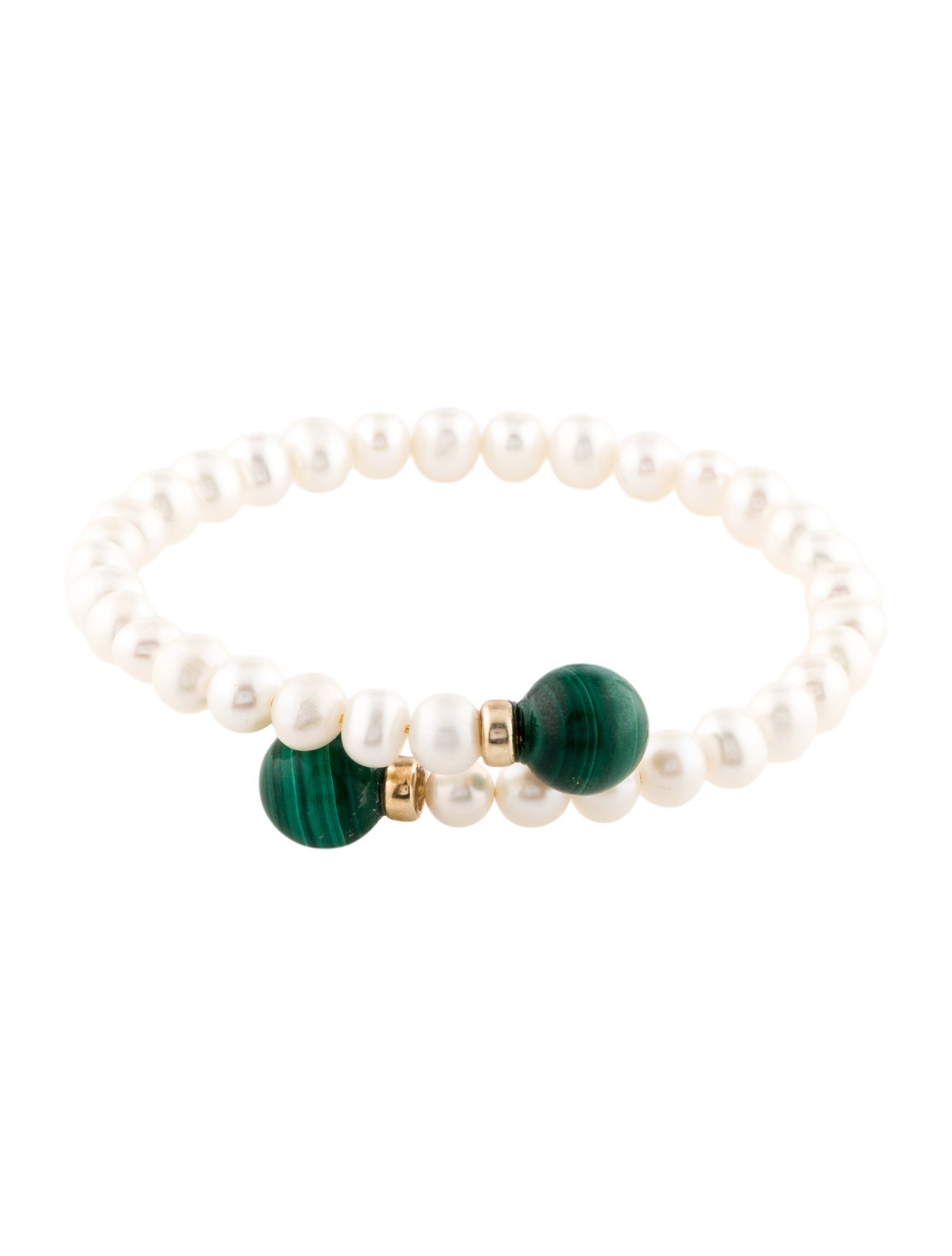 Bracelet 14K Pearl & Malachite Wrap Bracelet
