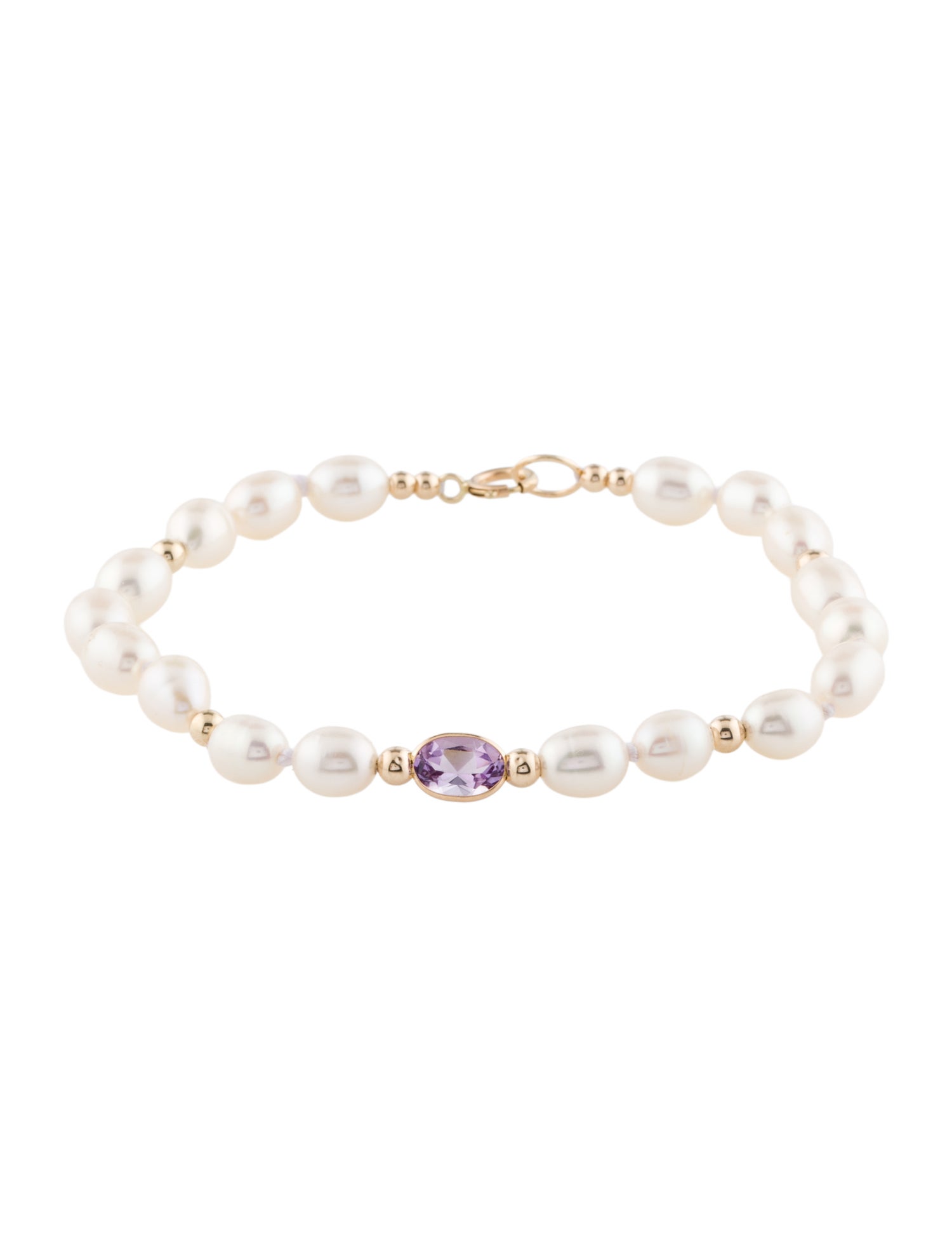 Bracelet 14K Pearl & Amethyst Bracelet
