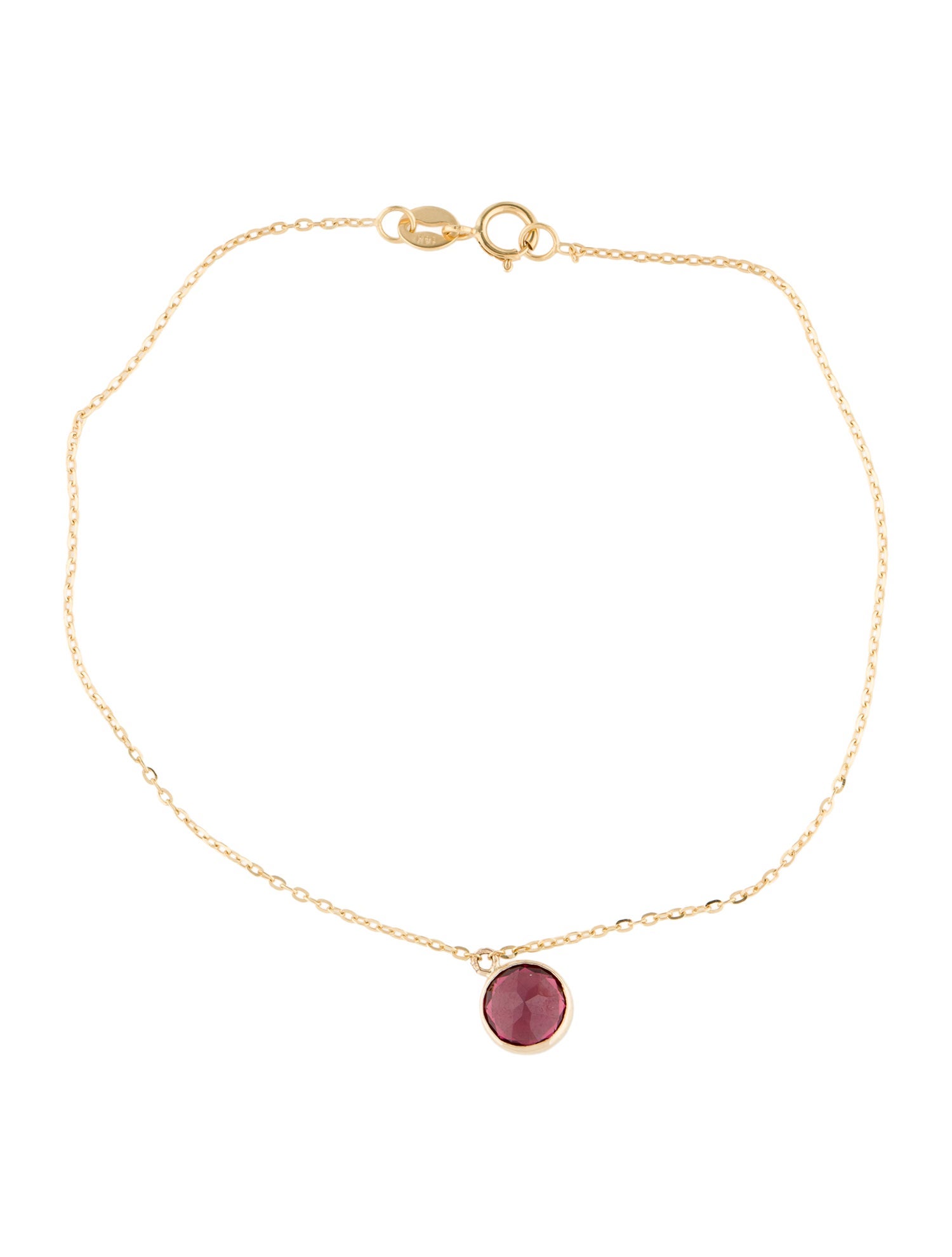 Bracelet 14K Garnet Charm