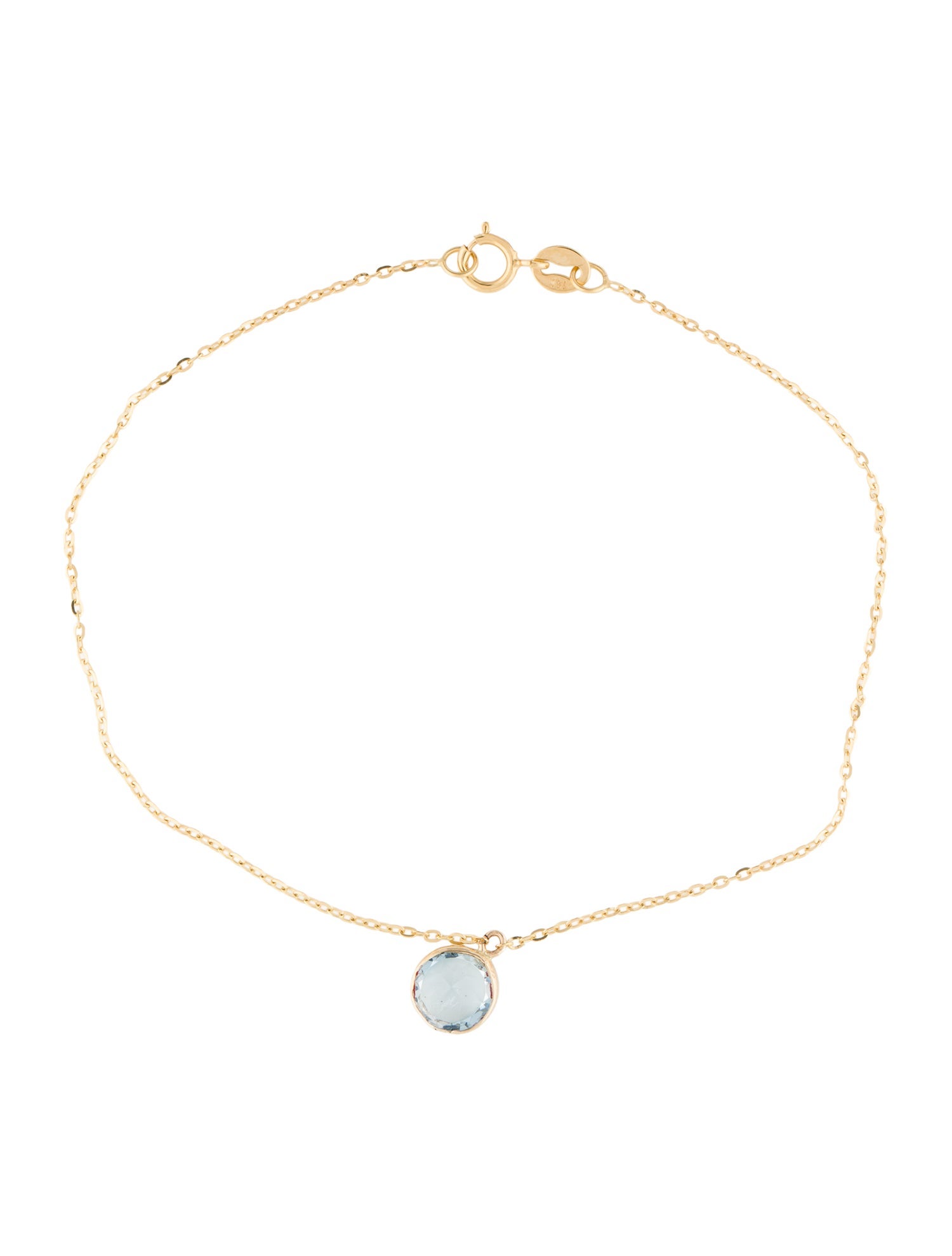 Bracelet 14K Topaz Charm