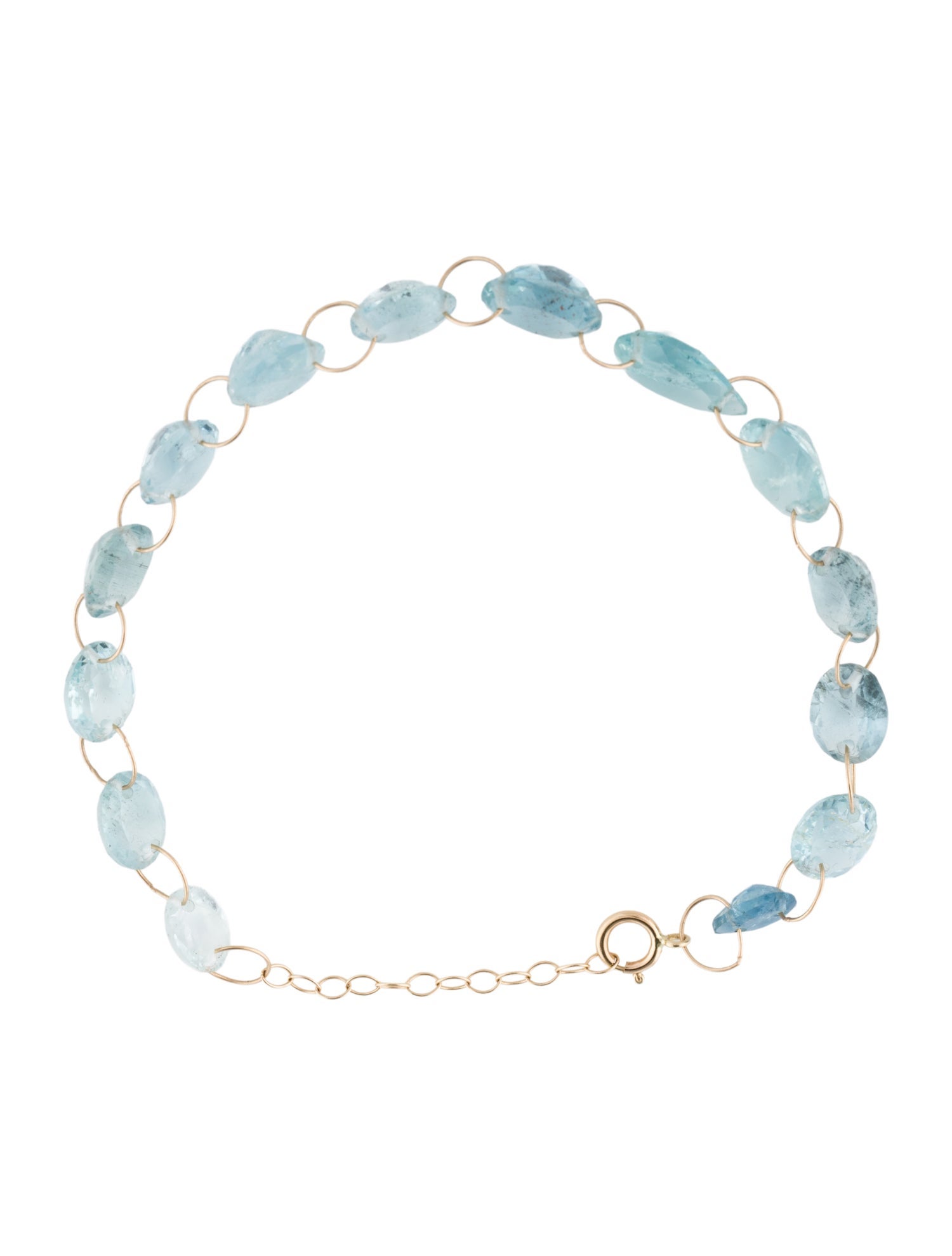 Bracelet 14K Aquamarine Link