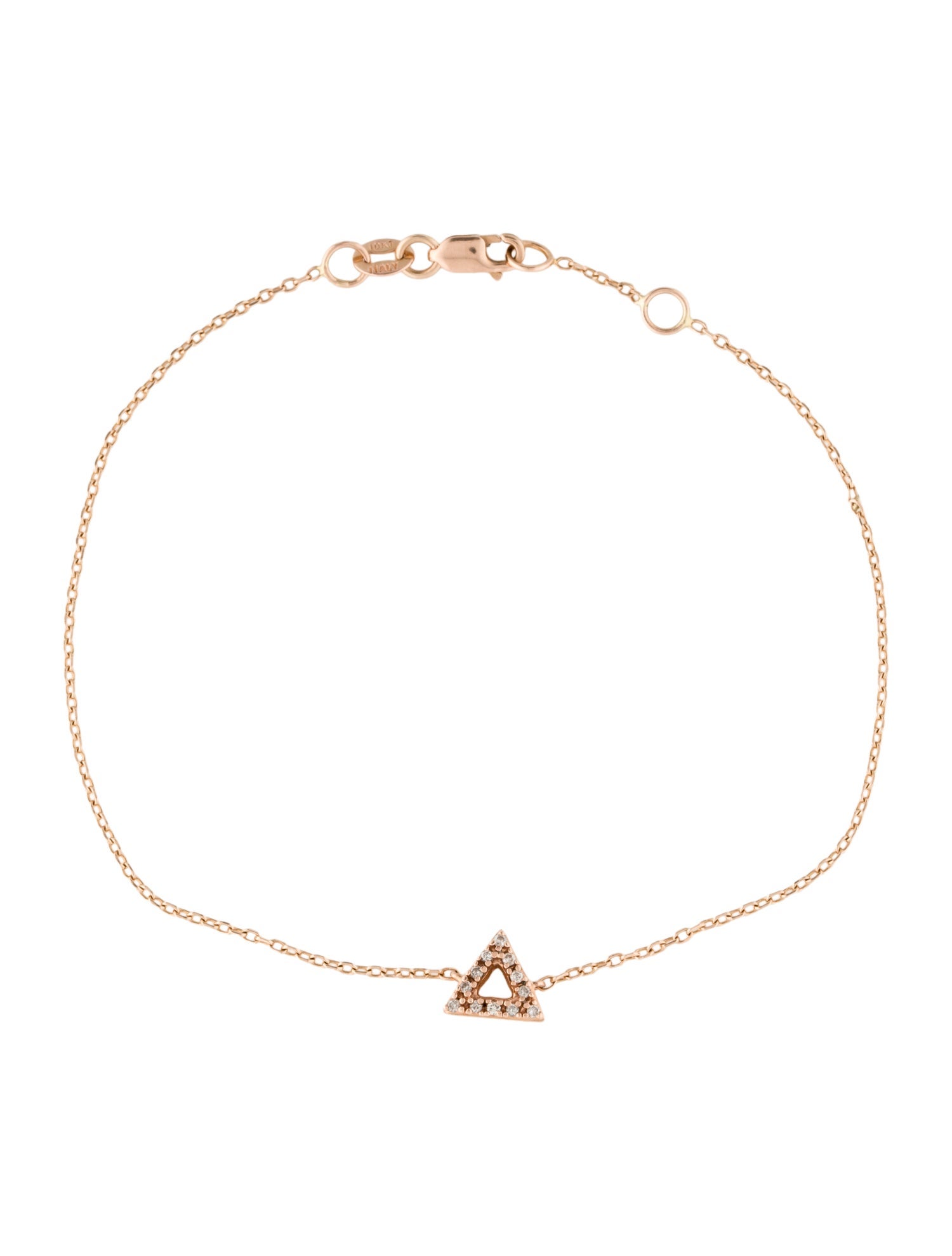 Bracelet 10K Diamond Triangle Station