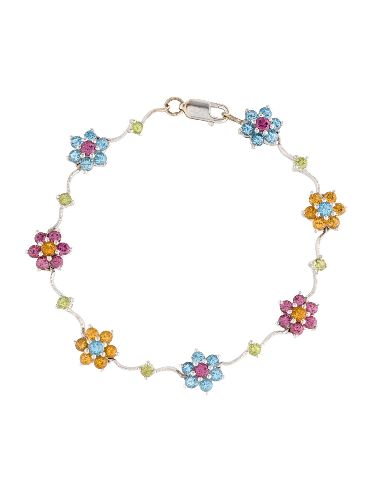 Bracelet 18K Multistone Flower Station