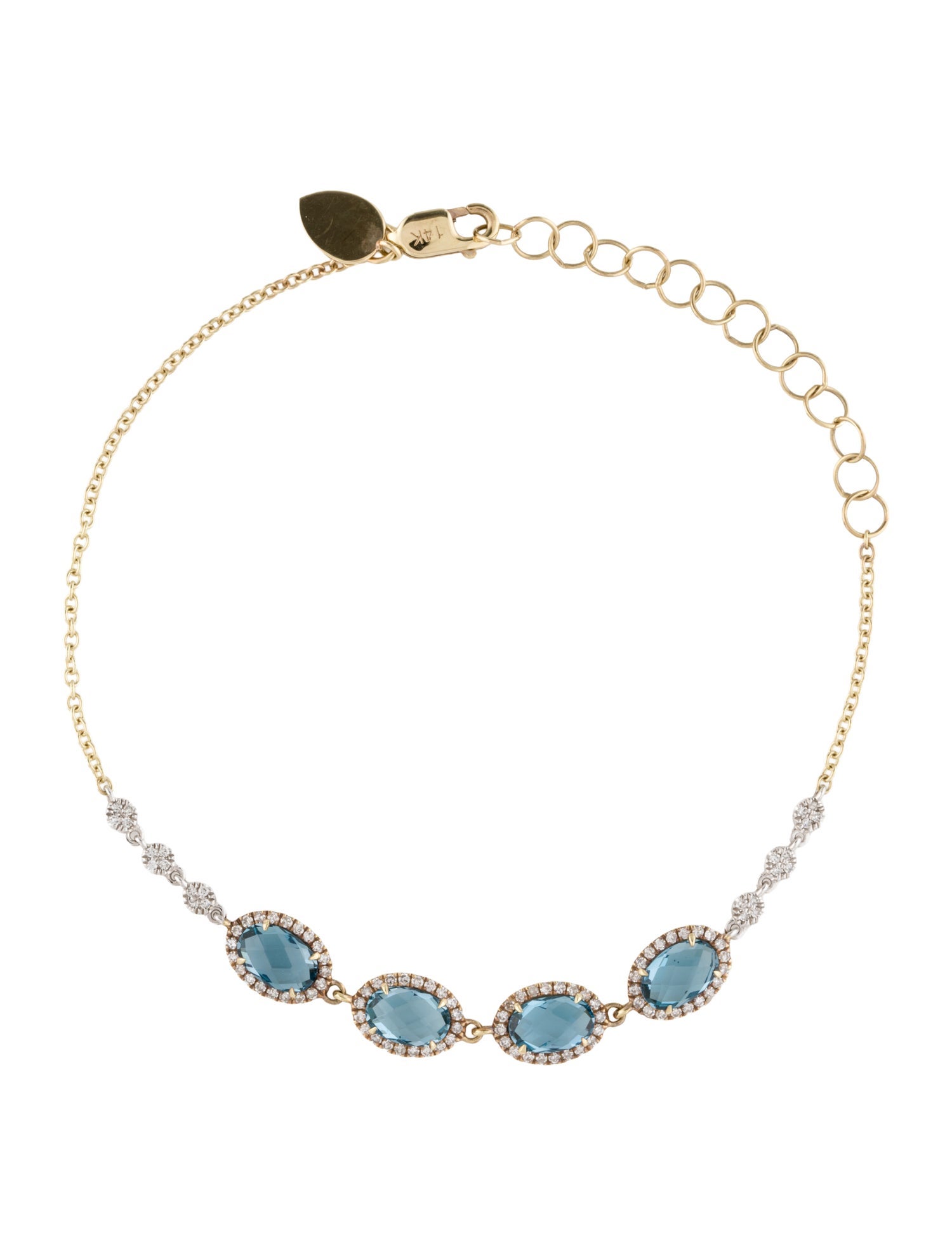 Bracelet Meira T 14K Topaz & Diamond Station Link