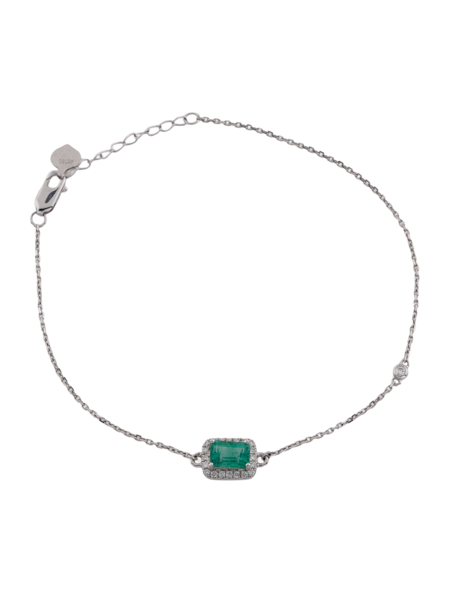Bracelet 18K Emerald & Diamond Charm