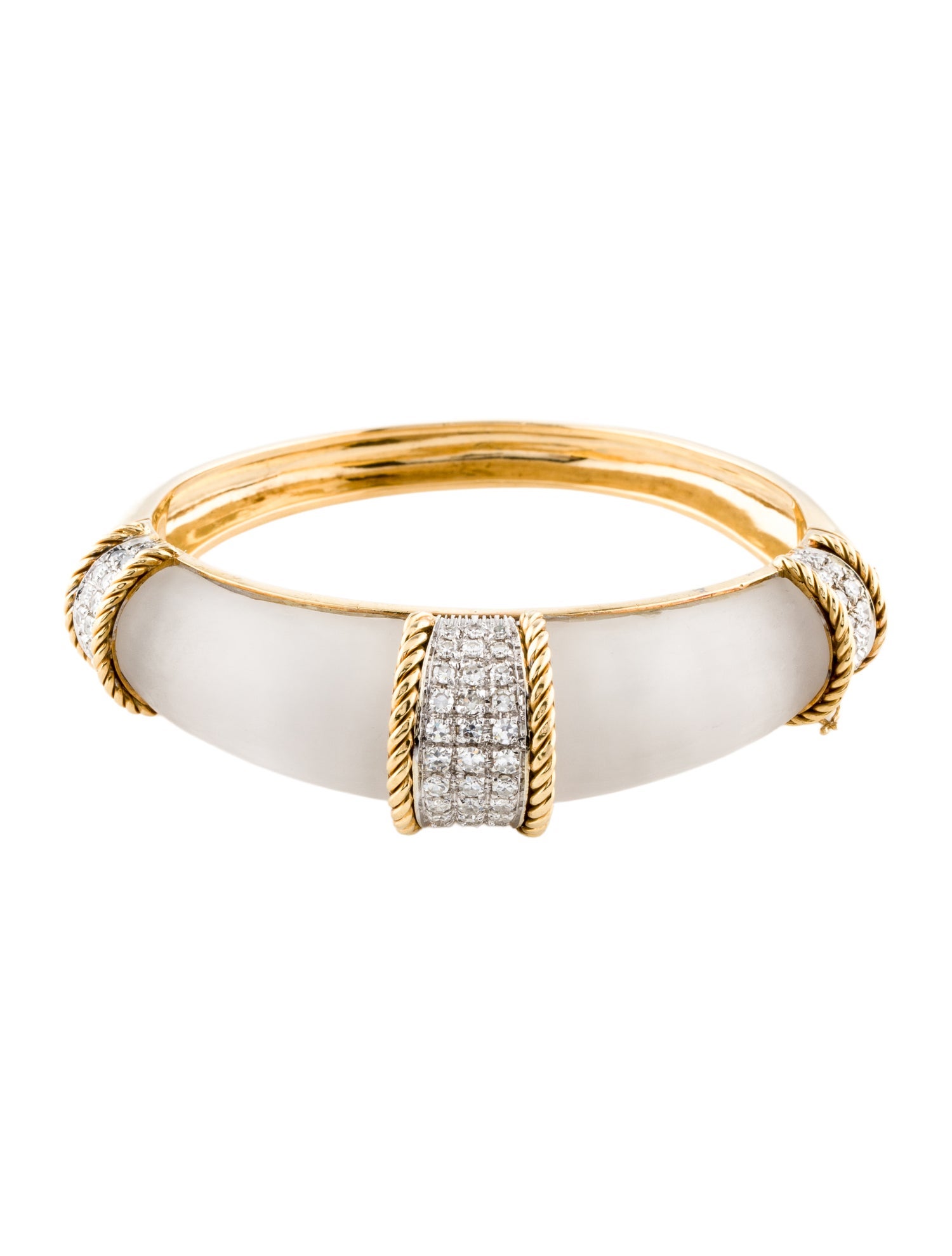 Bracelet 18K 1.68ctw Diamond & Quartz Bangle