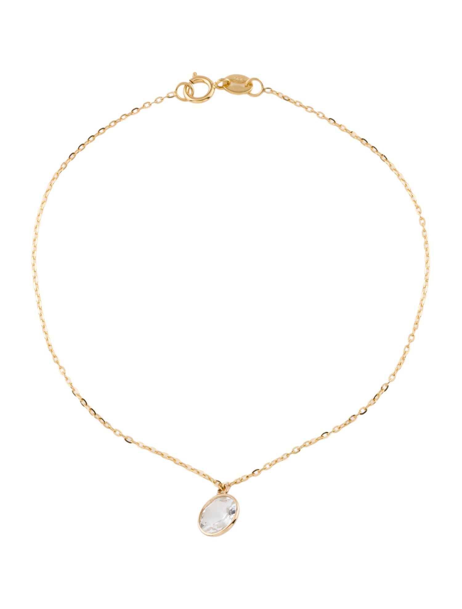 Bracelet 14K Topaz Charm