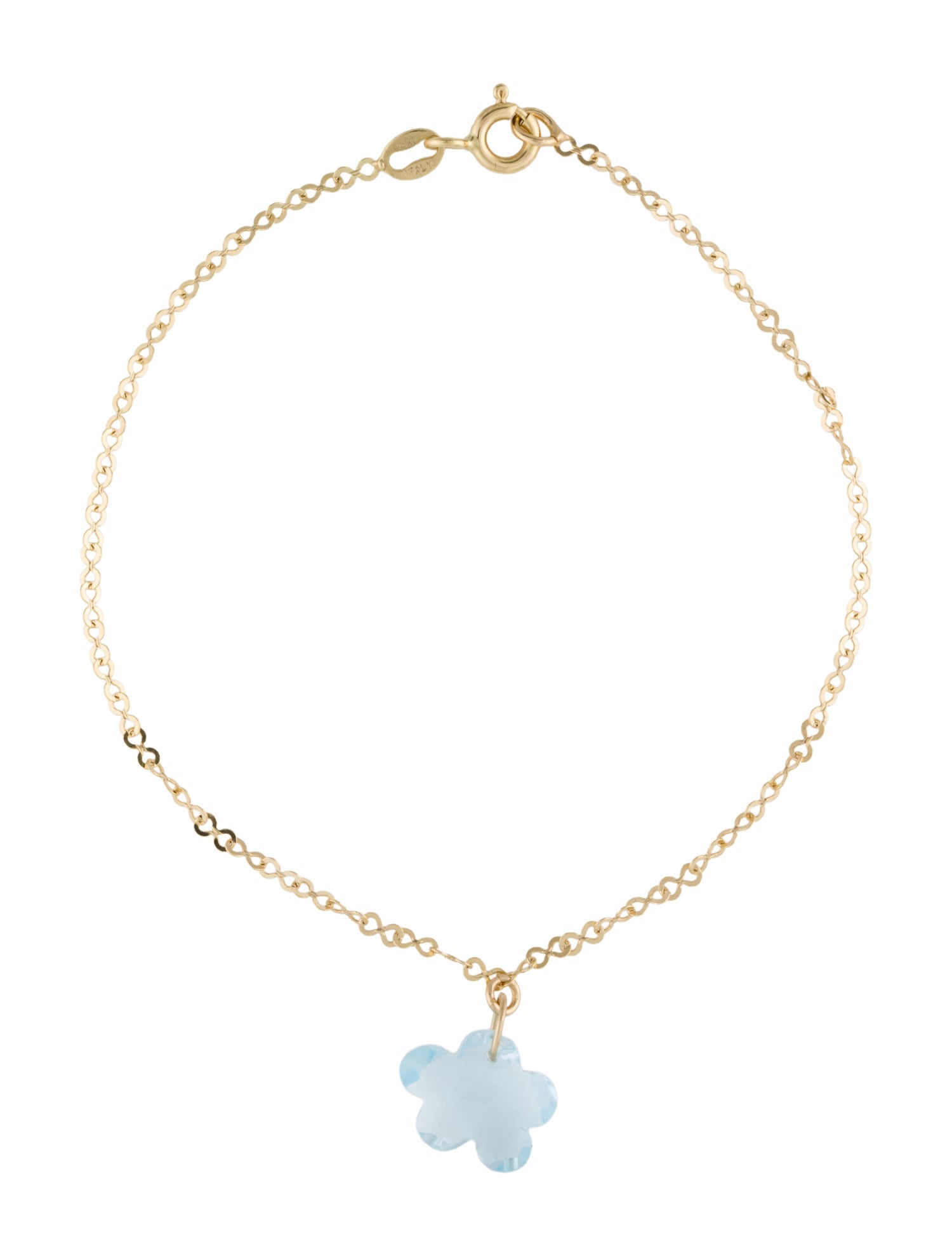 Bracelet 14K Blue Topaz Cloud Charm Bracelet
