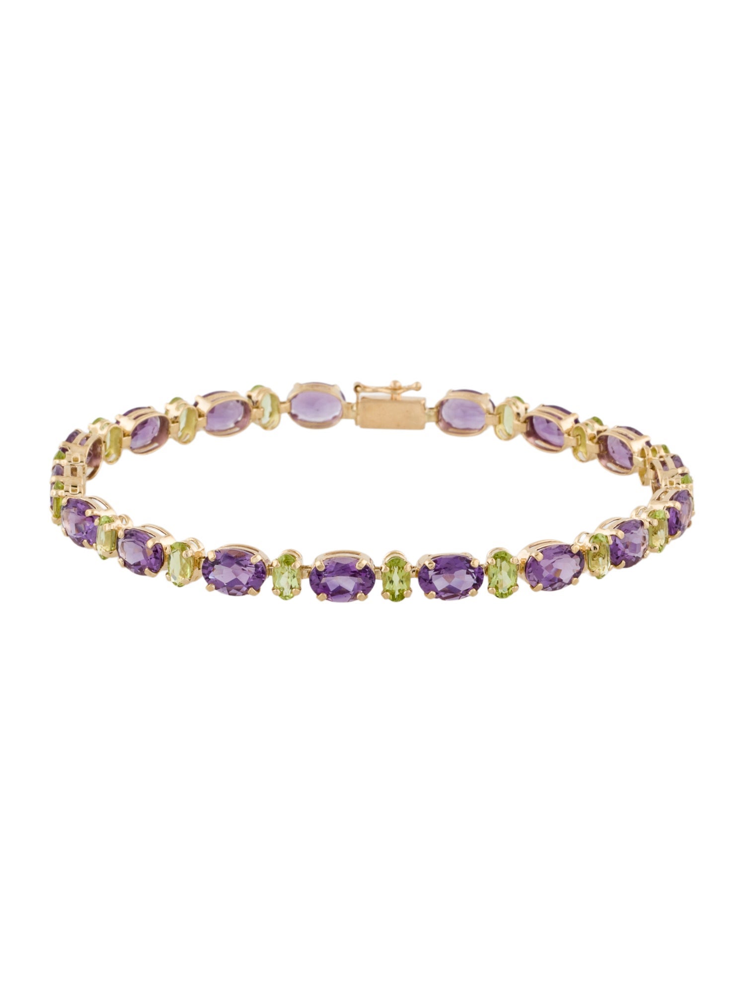Bracelet 14k Amethyst & Peridot Link