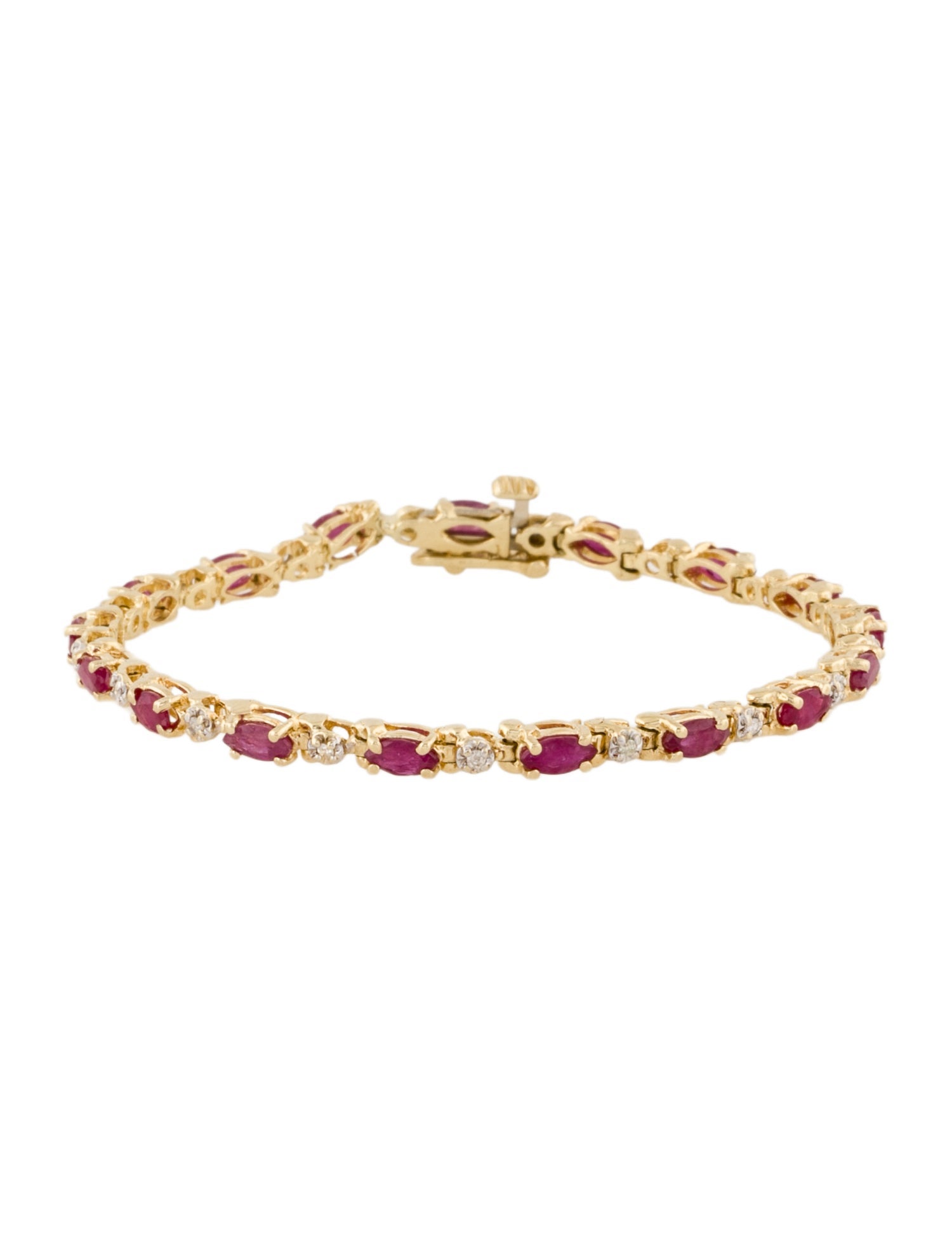 Bracelet 14k Ruby & Diamond Link