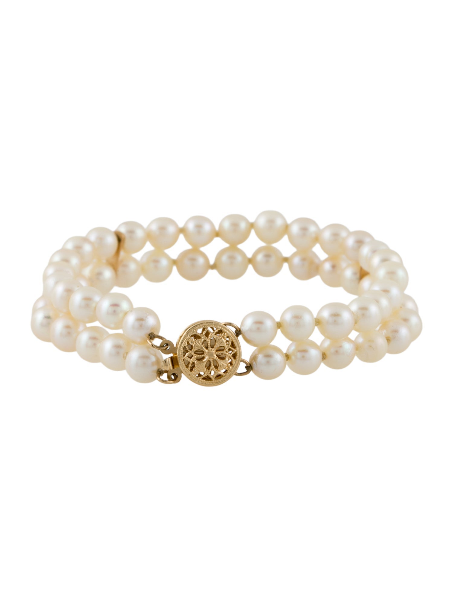 Bracelet 14K Pearl Double Beaded Strand