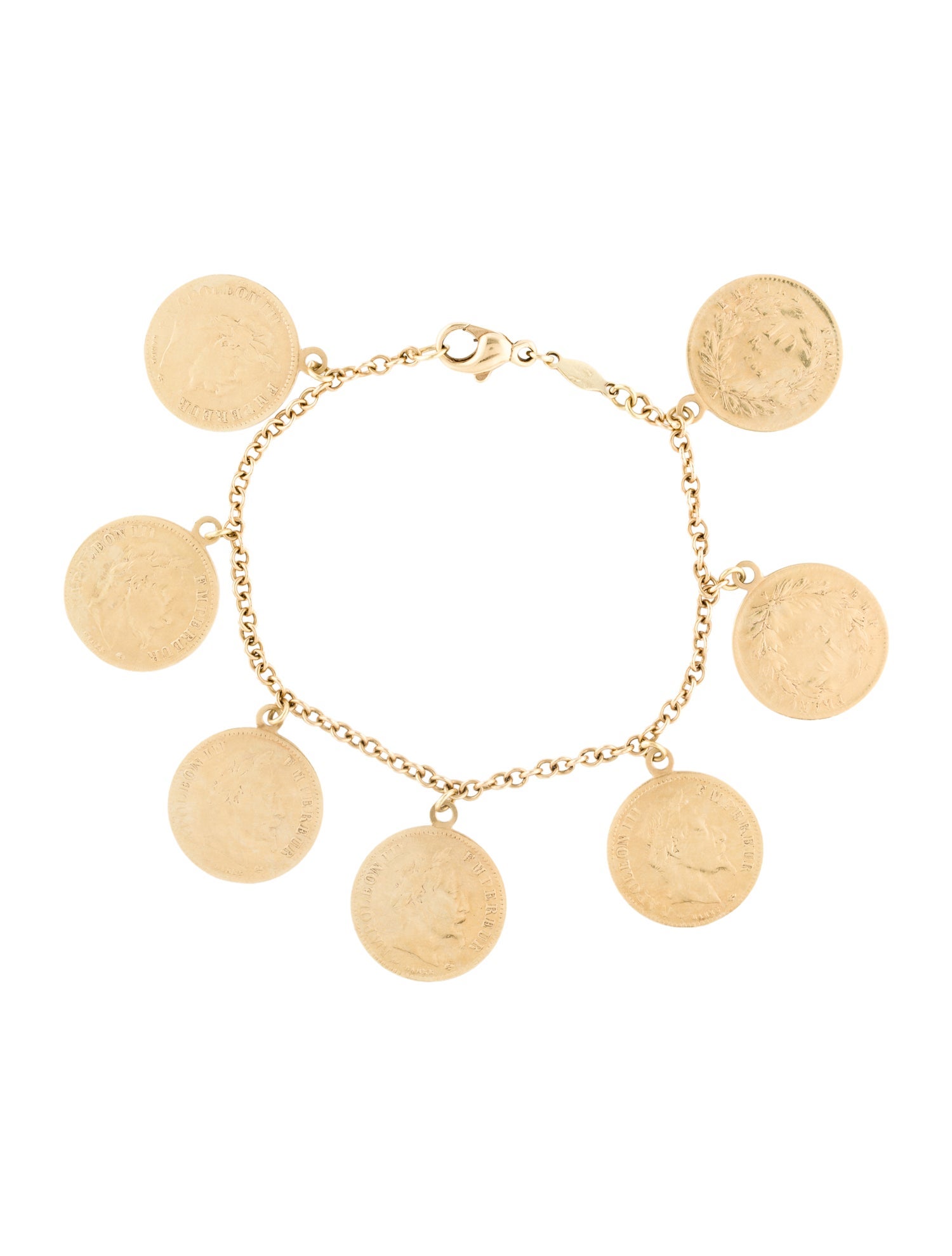 Bracelet 14K Coin Motif Charm