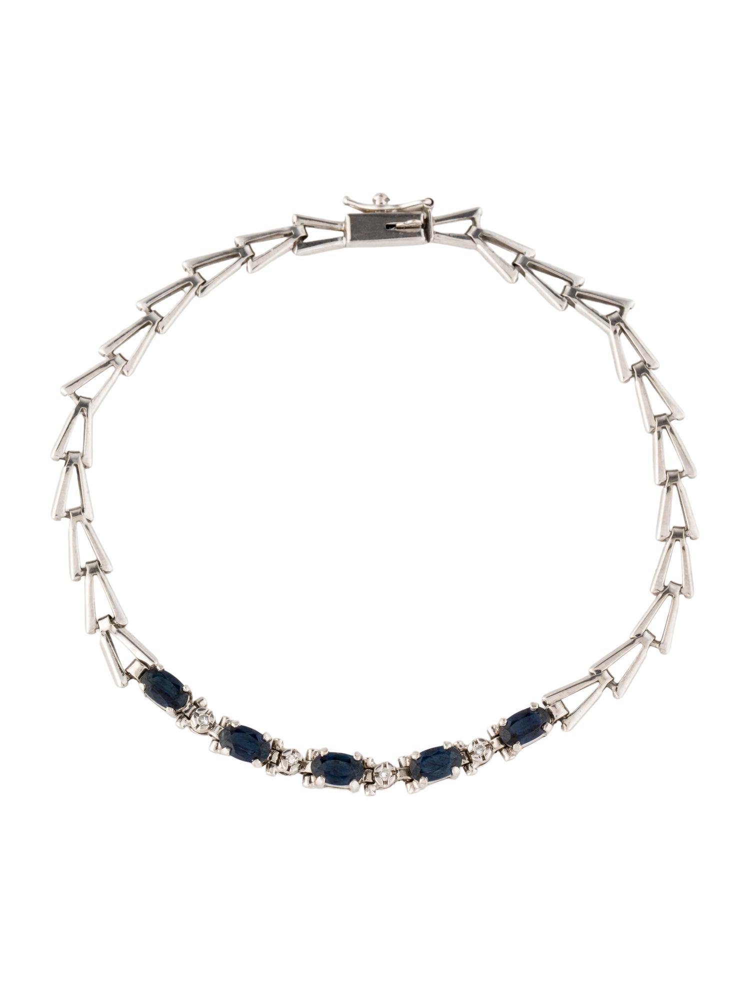 Bracelet 10K 1.30ctw Sapphire & Diamond Link