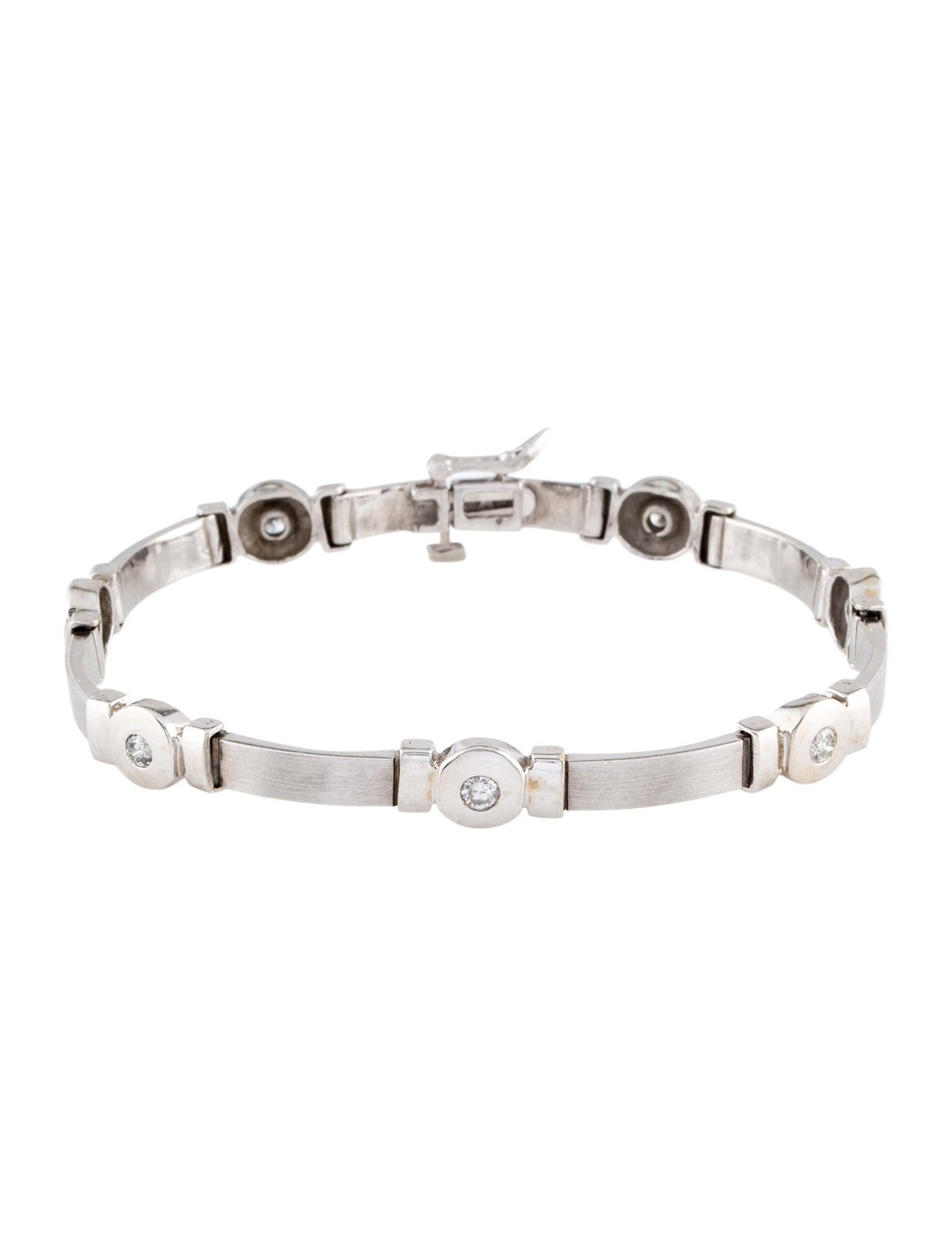 Bracelet 14K Diamond Brushed Link