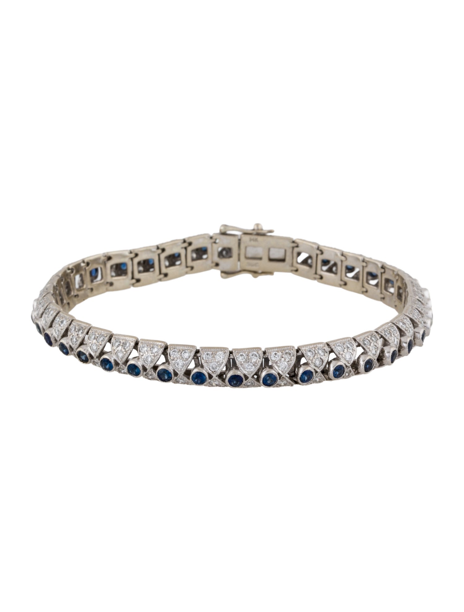 Bracelet 14K Diamond & Sapphire Line