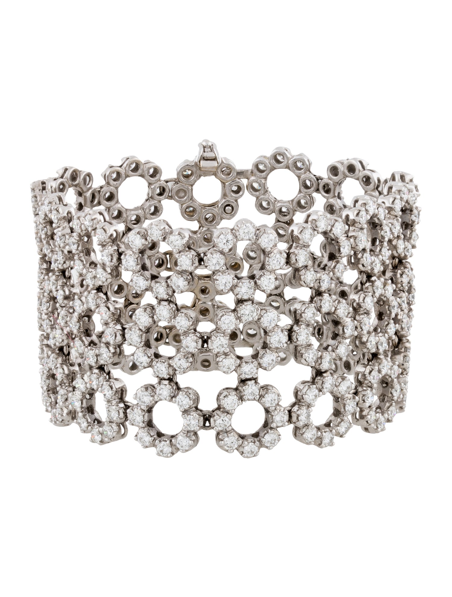 Bracelet 14K 13.77ctw Diamond Open Circle Link