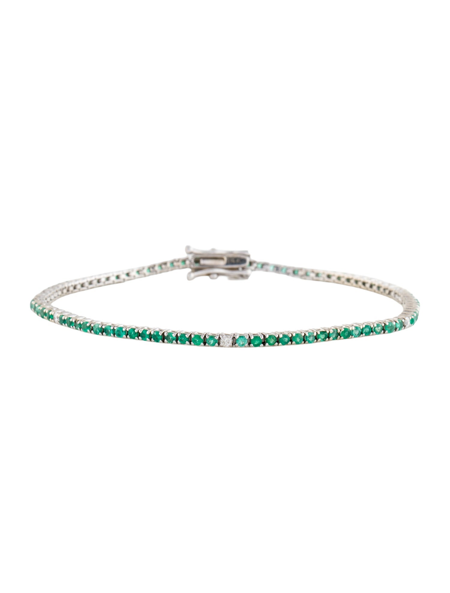 Bracelet 14K Emerald & Diamond Link Bracelet