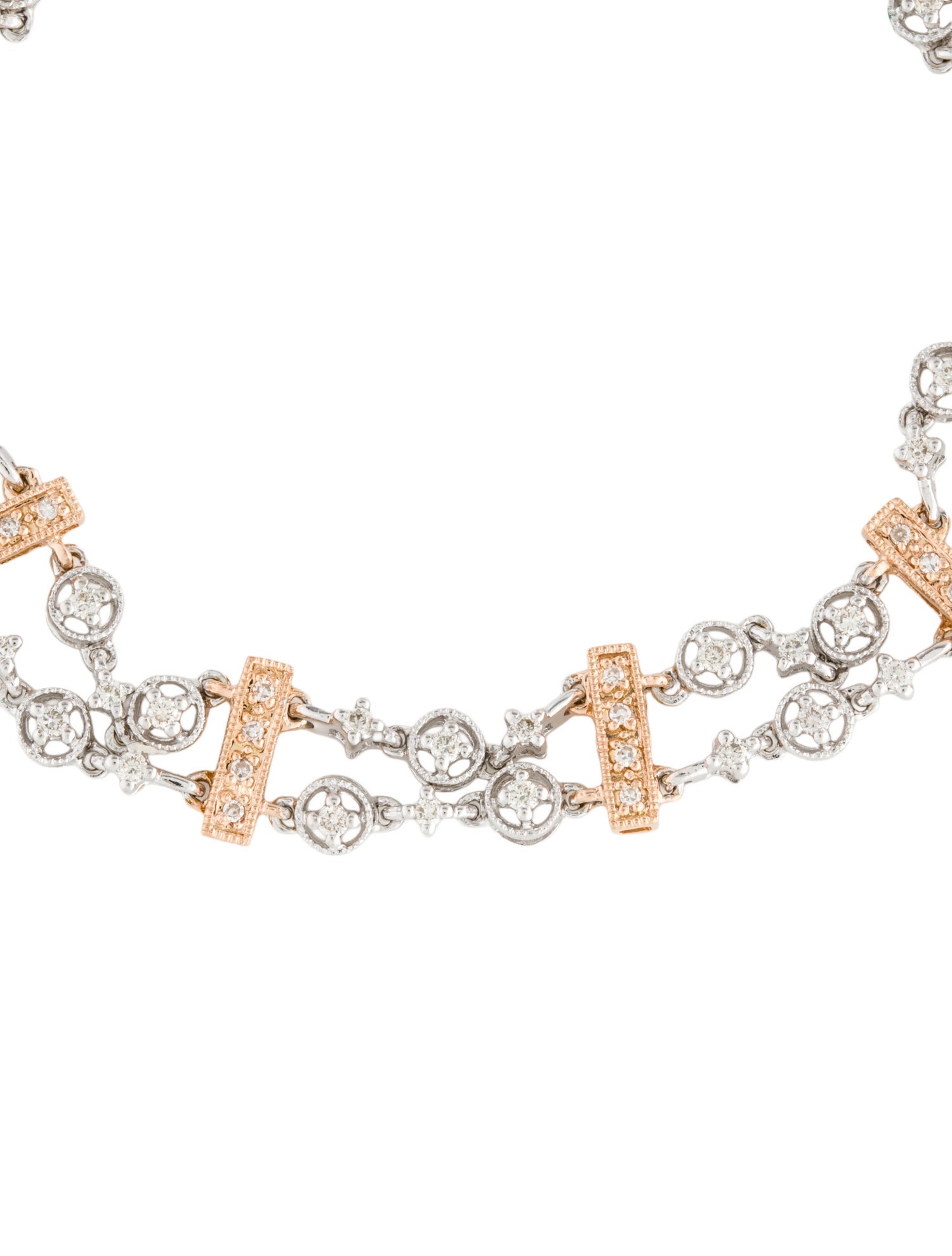 Bracelet 14K Two-Tone .75ctw. Diamond Milgrain Link Bracelet