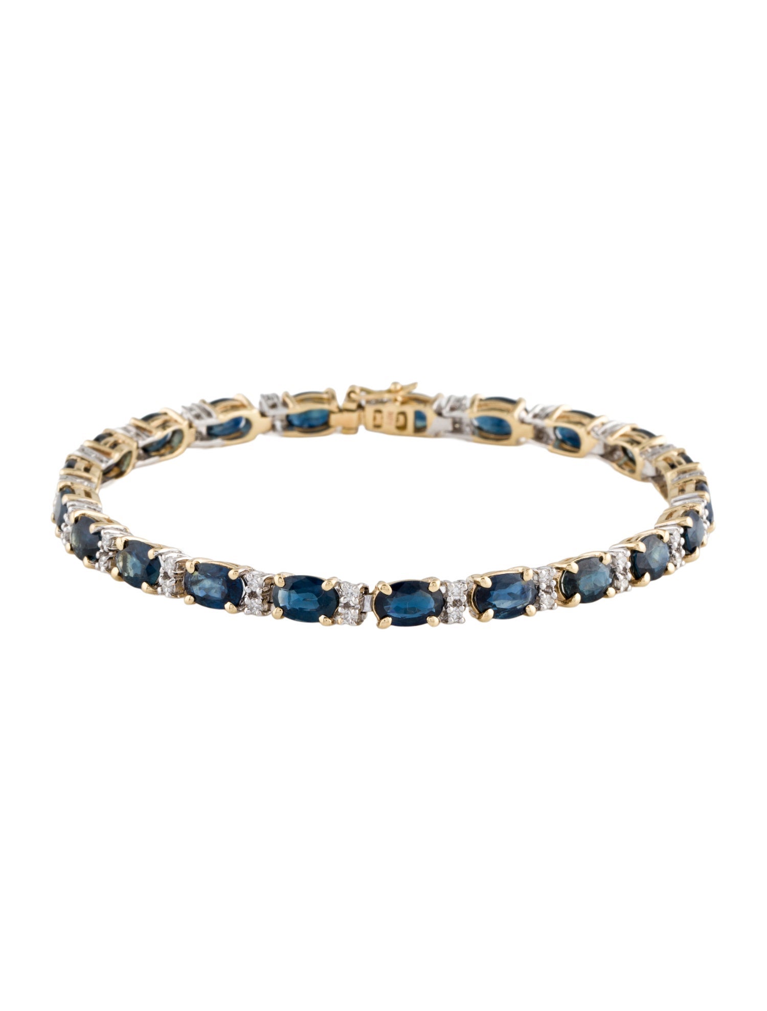Bracelet 14K Sapphire & Diamond Link Bracelet
