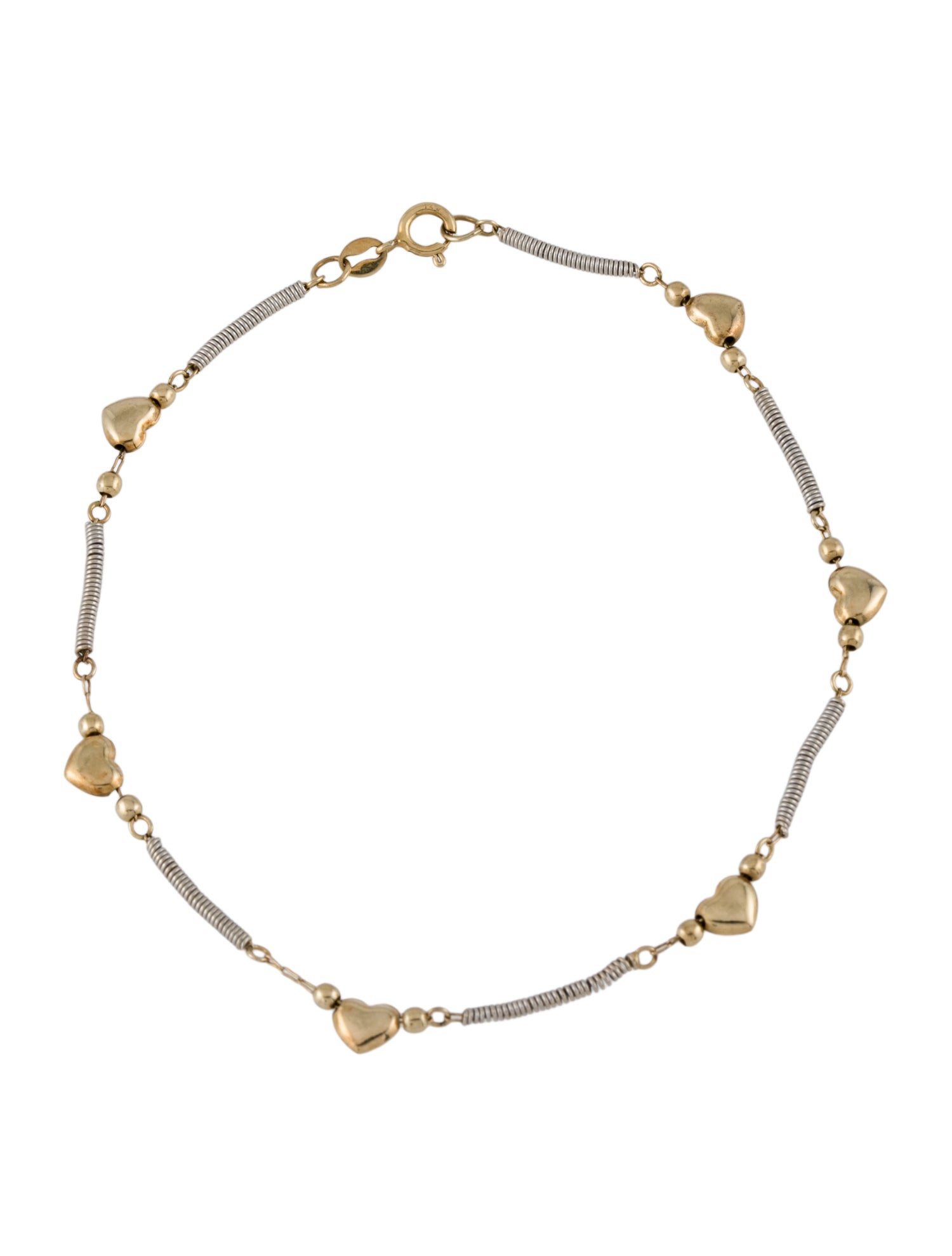 Bracelet 14K Two-Tone Heart Station