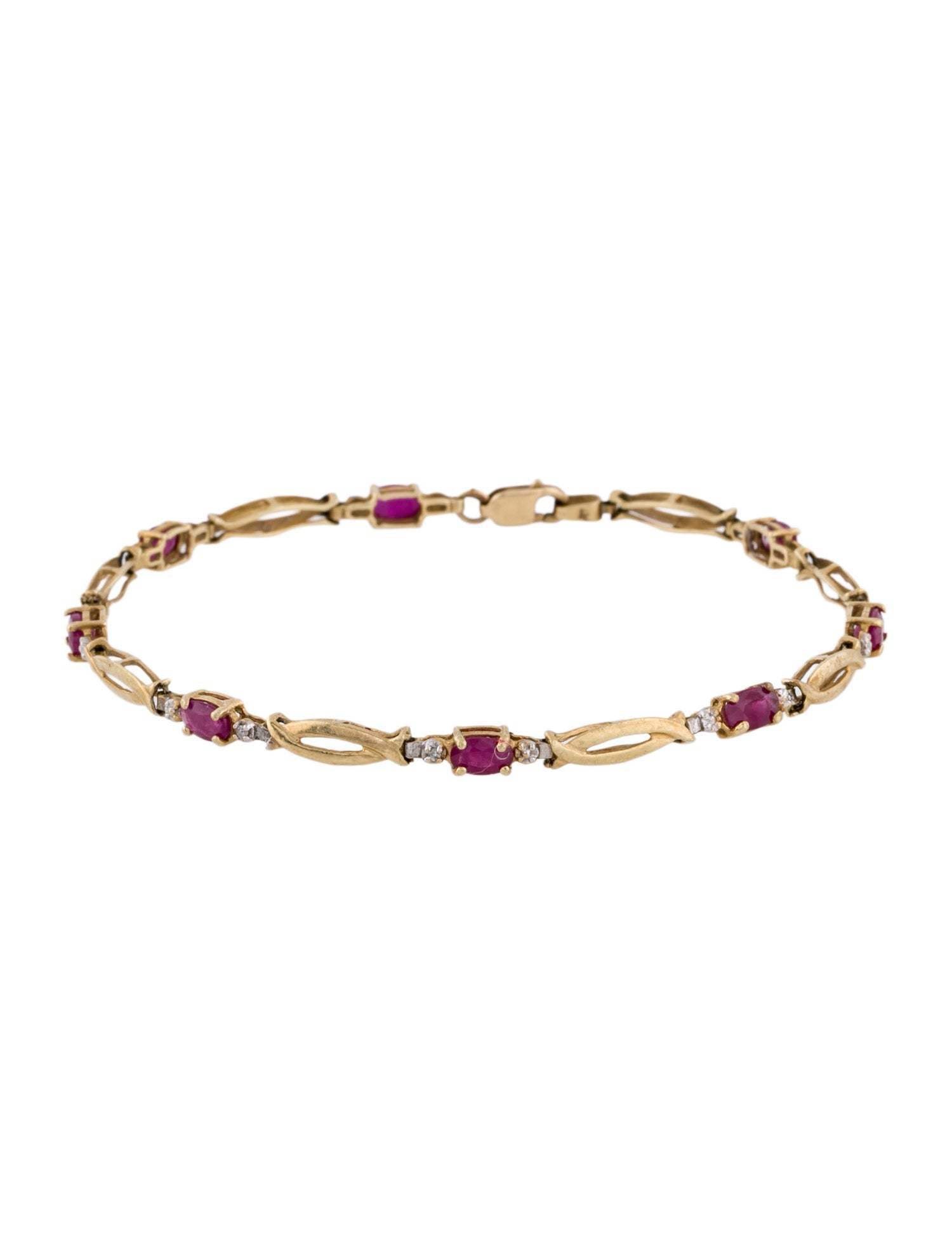 Bracelet 10K 1.65ctw Ruby & Diamond Link