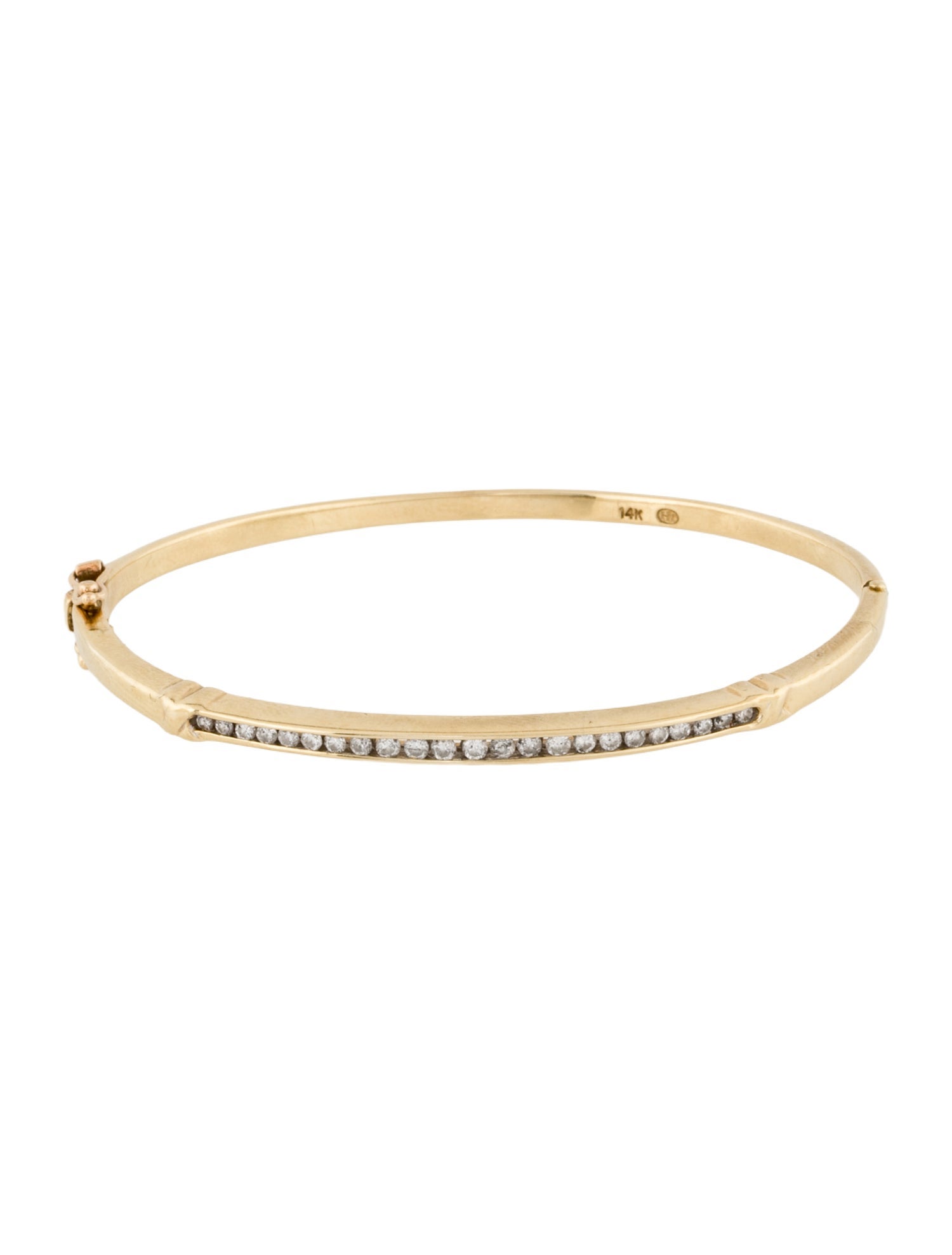 Bracelet 14K Diamond Hinged Bangle