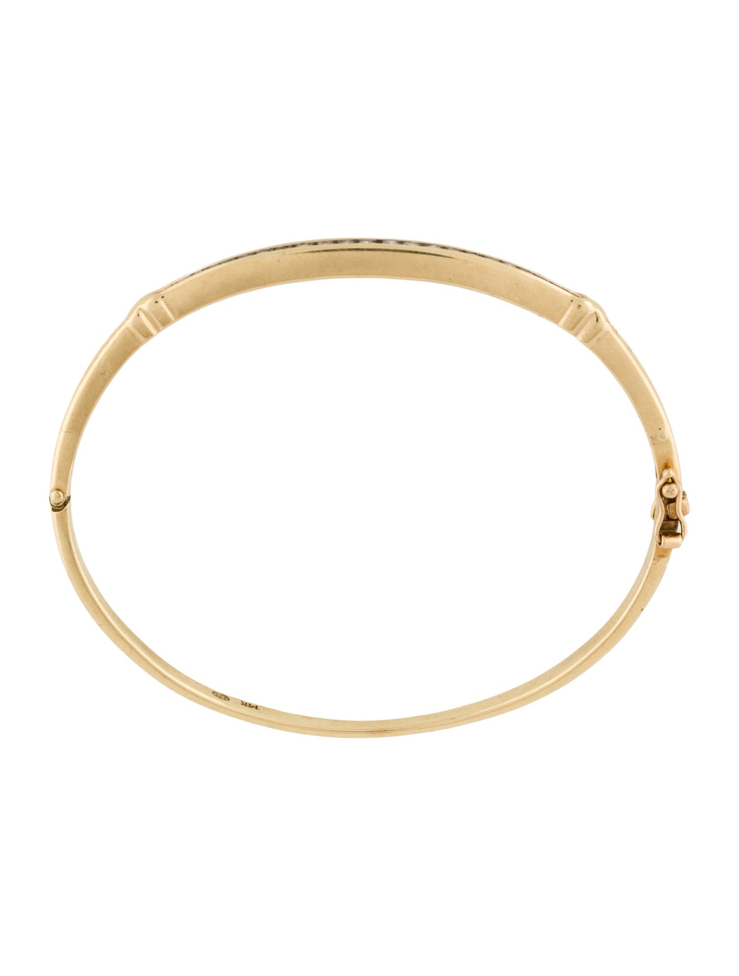 14K Diamond Hinged Bangle