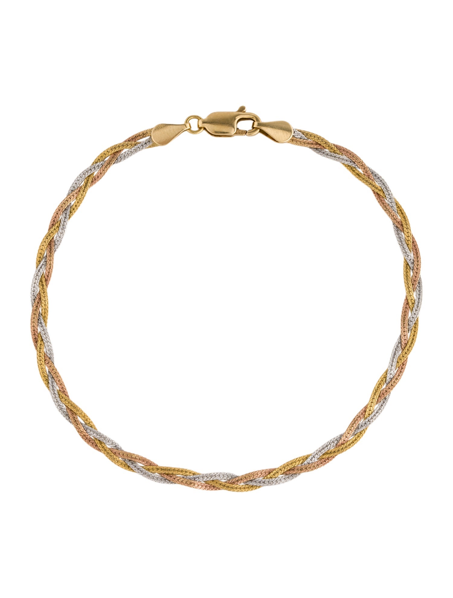 Bracelet 18K Tri-Color Weave Link