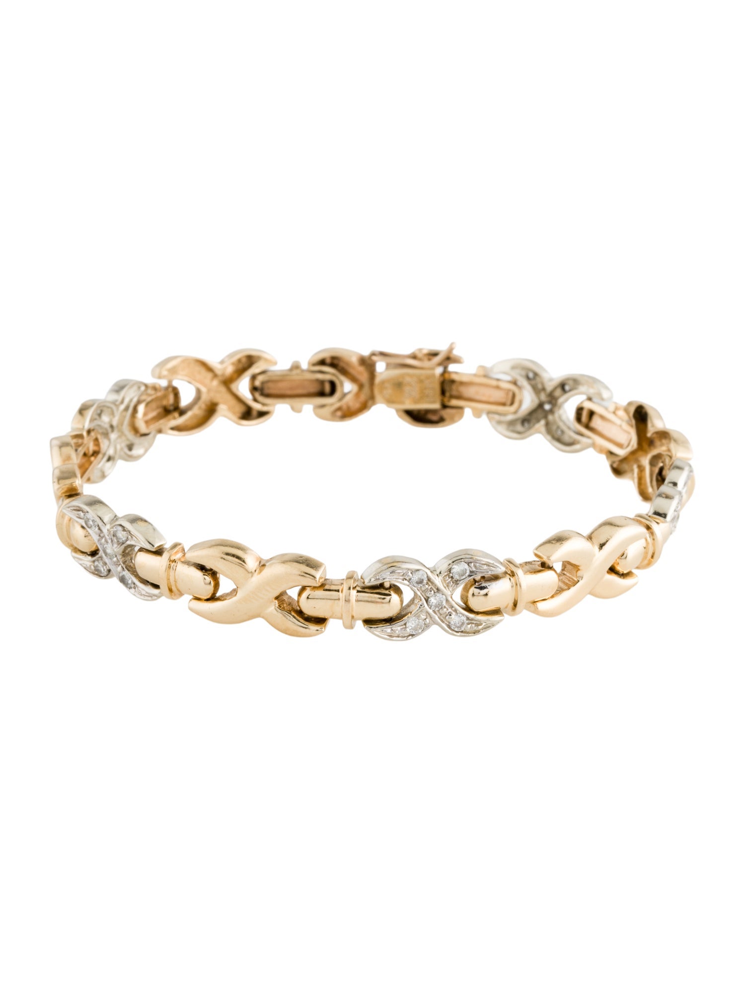 Bracelet 14K Diamond X &O Link Bracelet