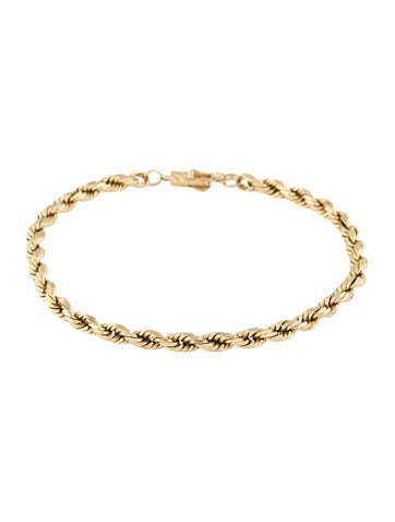 Pre-owned Bracelet 14k Rope Chain , 7.25" In Multi