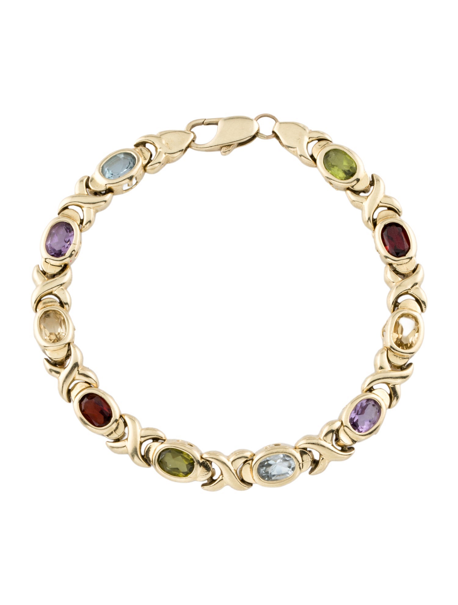 Bracelet 14K Multistone Link